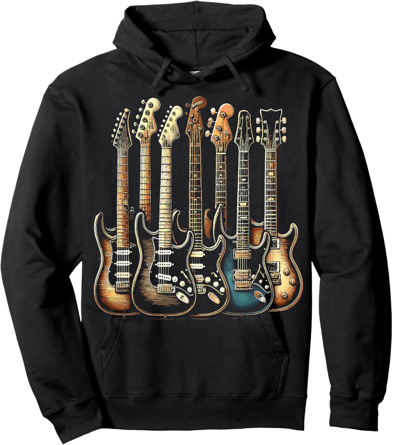 Guitars Music Guitarists Guitar Hoodie - Hoodie | Black