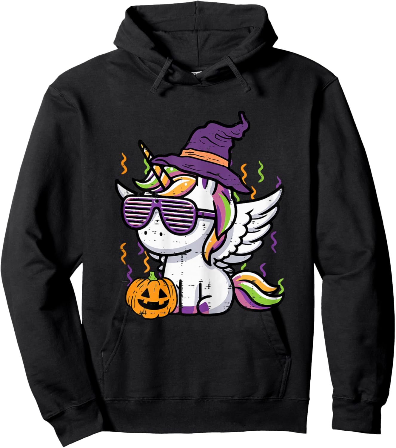 Halloween Unicorn Wings Cute Costume Girls Kids Toddlers Hoodie - Hoodie | Black