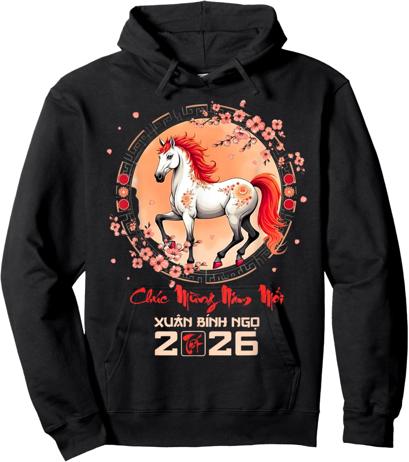 TET 2026 Vietnamese Year Horse Zodiac Lunar Chinese New Year Hoodie - Hoodie | Black