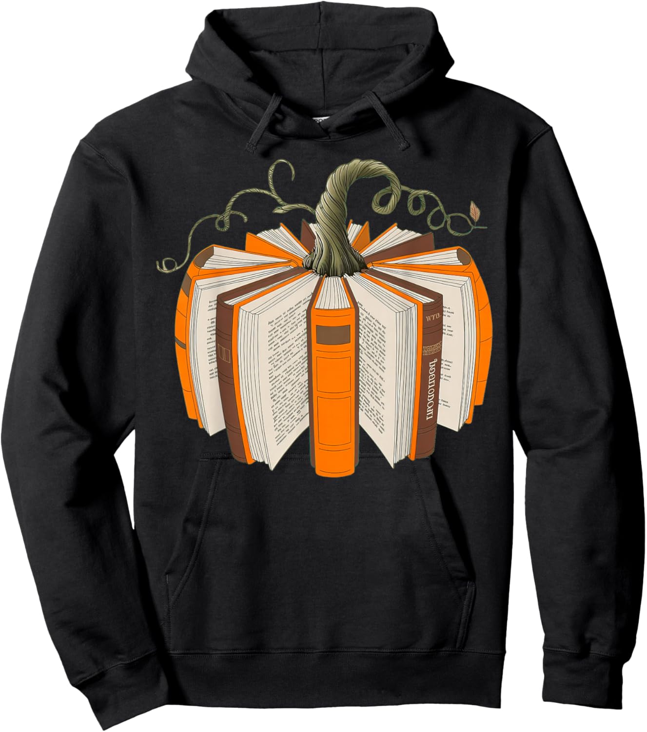All Book Pumpkin Fall Librarians Bookworm Teachers Students Hoodie - Hoodie | Black