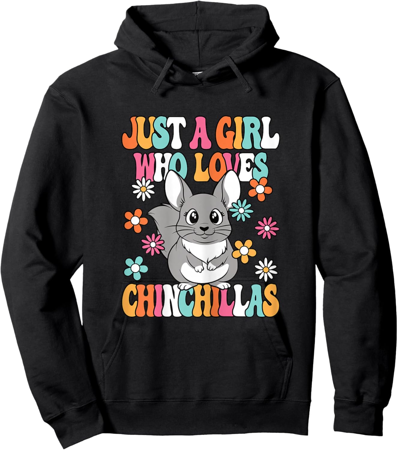 Just A Girl Who Loves Chinchillas Cute Chinchilla Girls Kids Hoodie - Hoodie | Black