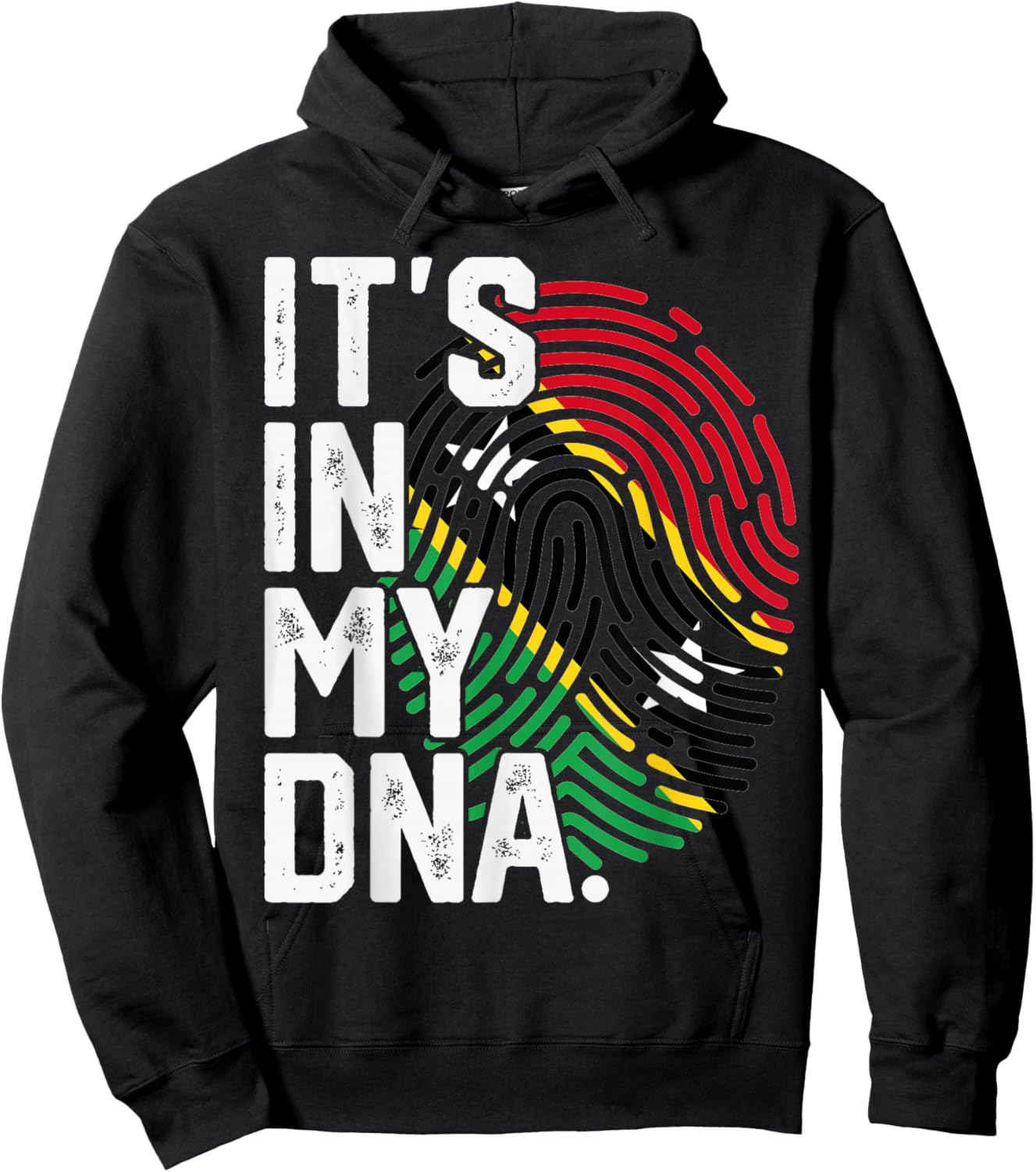 Saint Kitts and Nevis Roots Flag Fingerprint Patriotic Hoodie - Hoodie | Black
