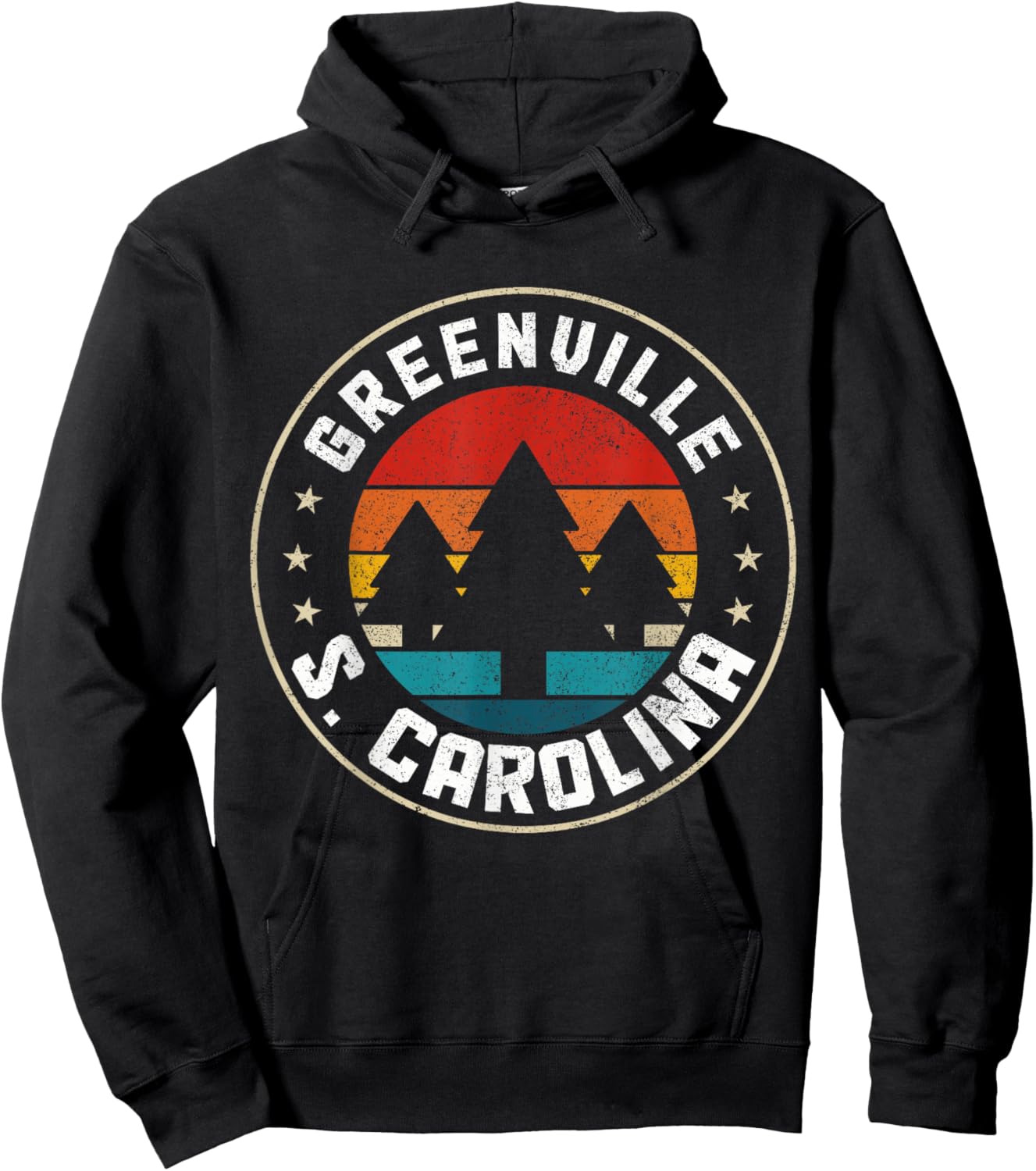Greenville South Carolina Vintage Retro Pride Emerald Hoodie - Hoodie | Black