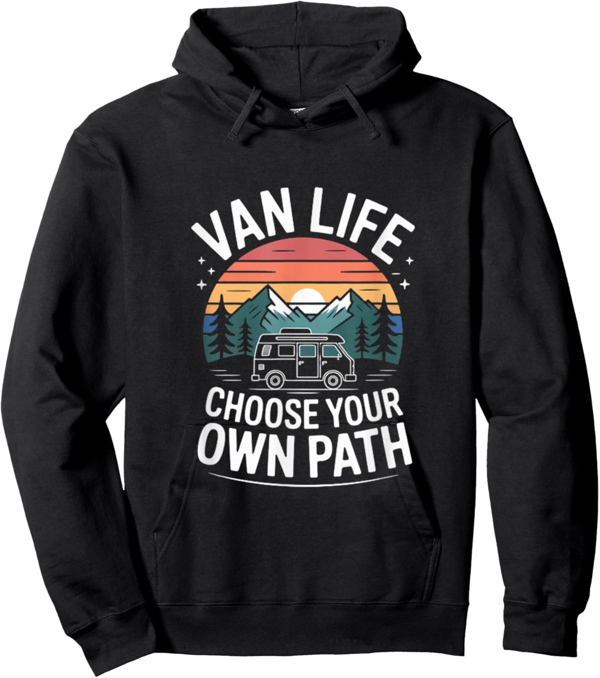 Van Life Choose Your Own Path Camper Adventure Hoodie - Hoodie | Black