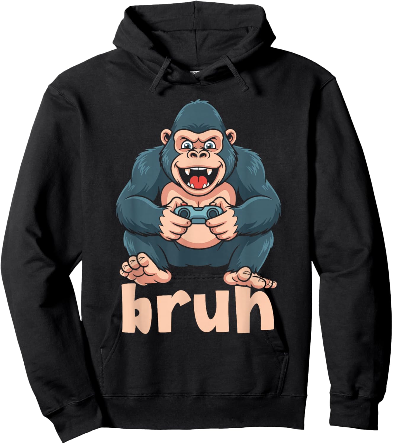 Bruh Video Games Boys Funny Gorilla Hoodie - Hoodie | Black
