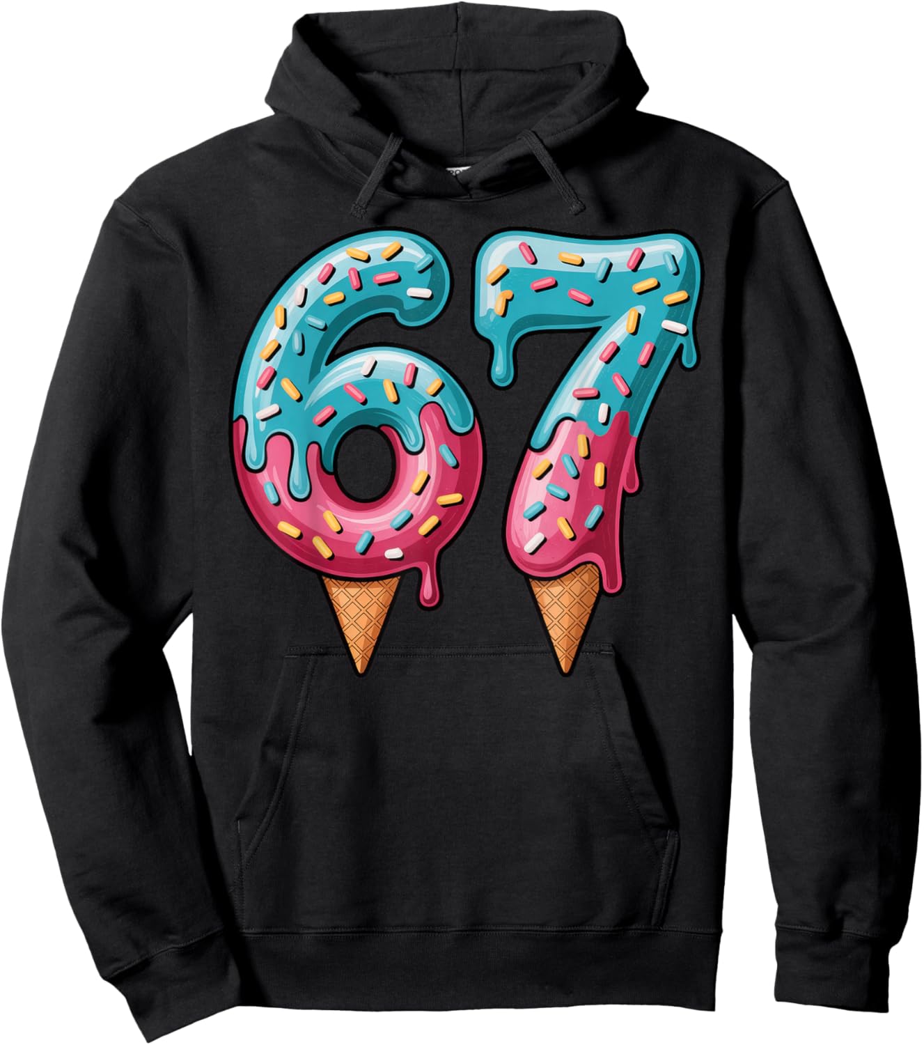 67 Ice Cream Drip Meme Hoodie - Hoodie | Black