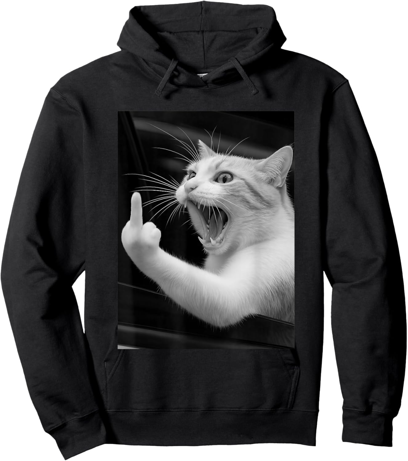 Funny Angry Cat Men Women Gift Hoodie - Hoodie | Black