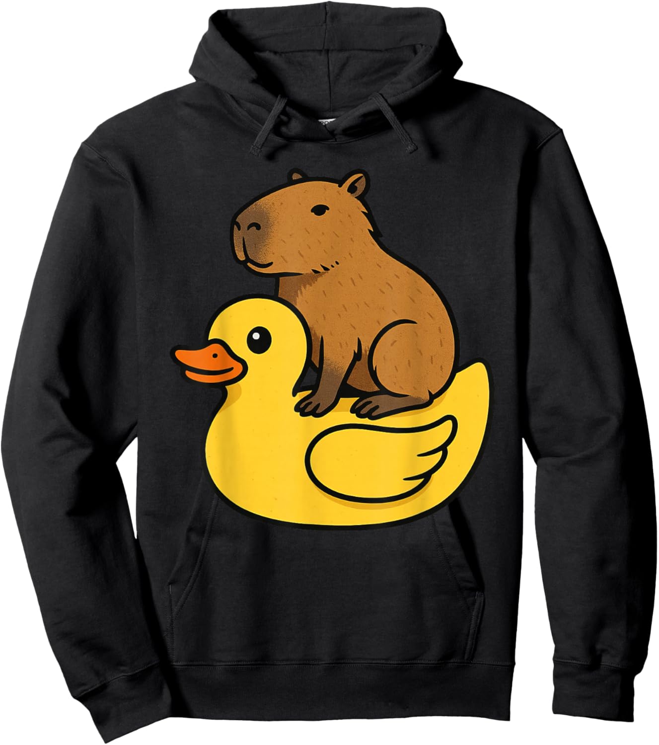Cute Capybara Rubber Duck Hoodie - Hoodie | Black