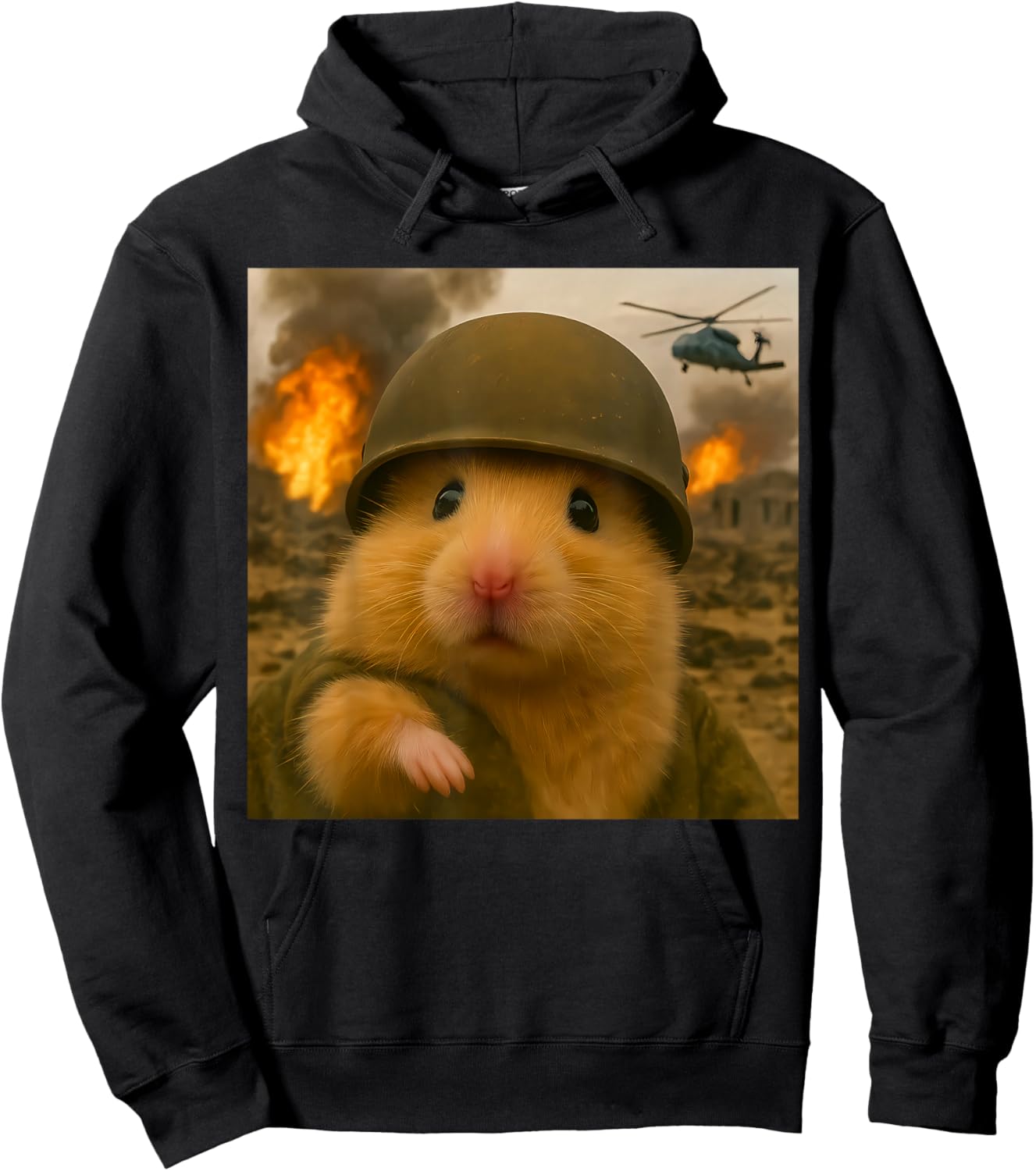 Funny Hamster Cute Meme Graphic Hoodie - Hoodie | Black