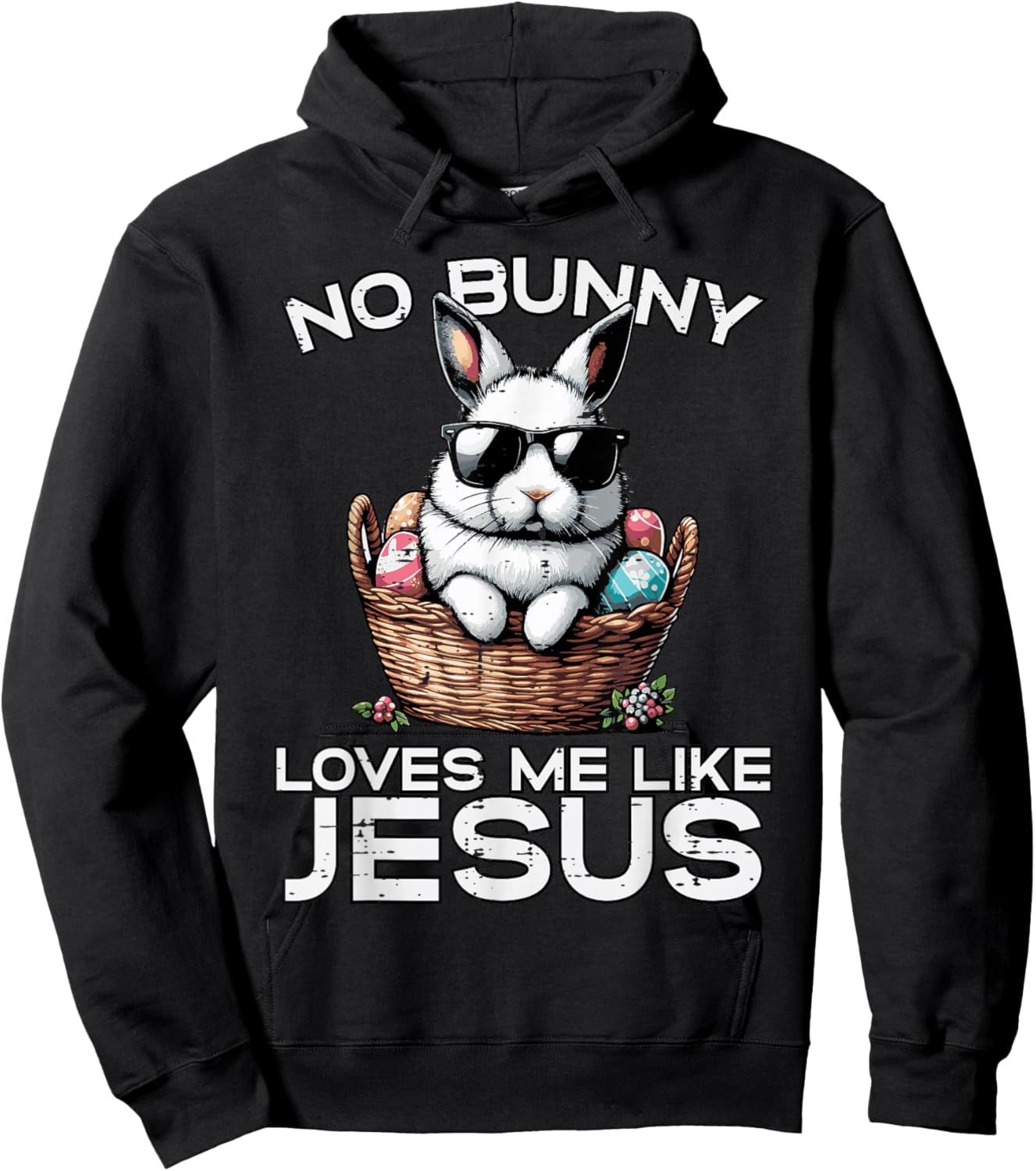Easter No Bunny Loves Me Like Jesus Christian Men Women Kids Hoodie - Hoodie | Black