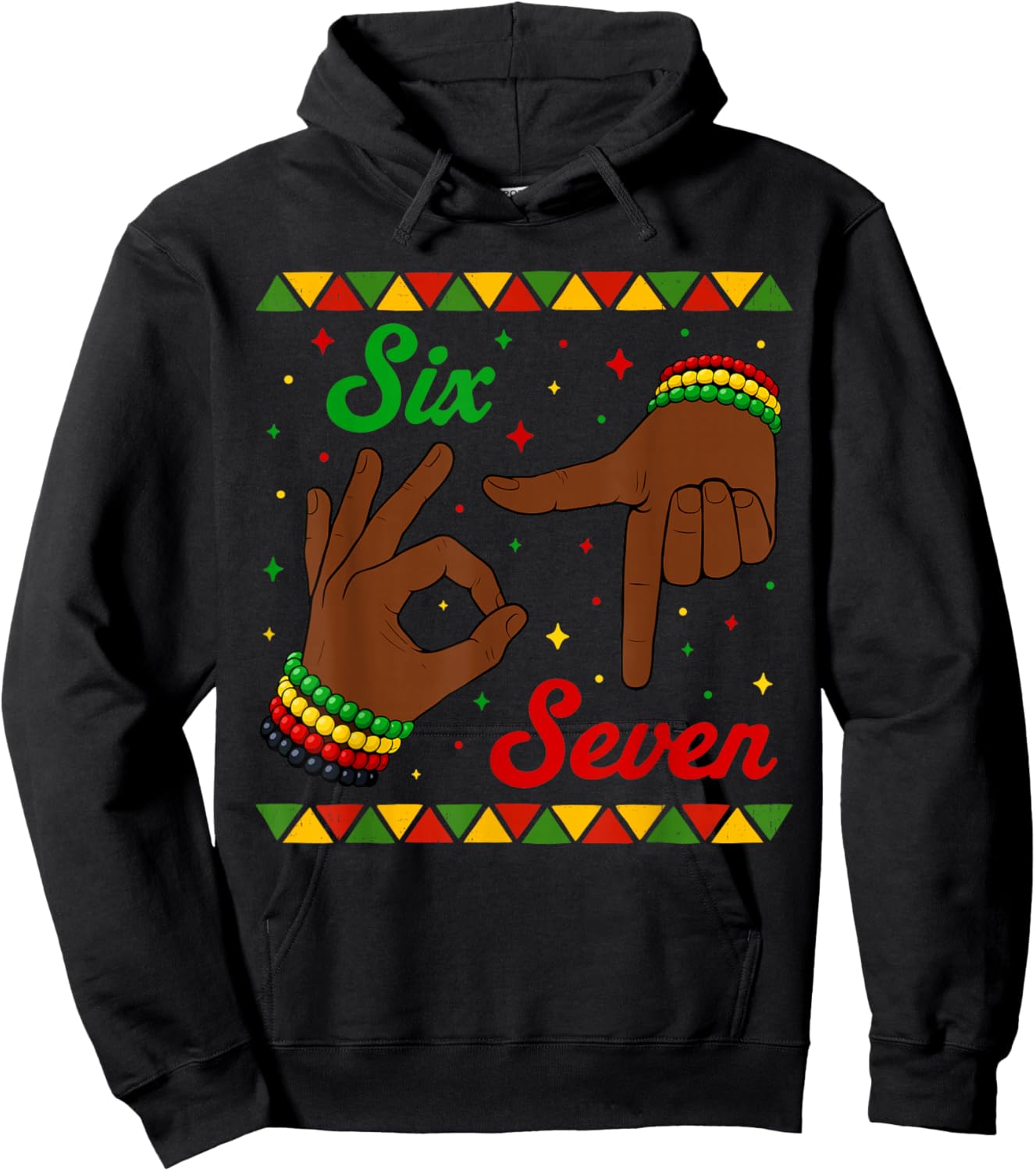 Six Seven Black History 6 7 Meme Boys Teen Girl Youth Kids Hoodie - Hoodie | Black