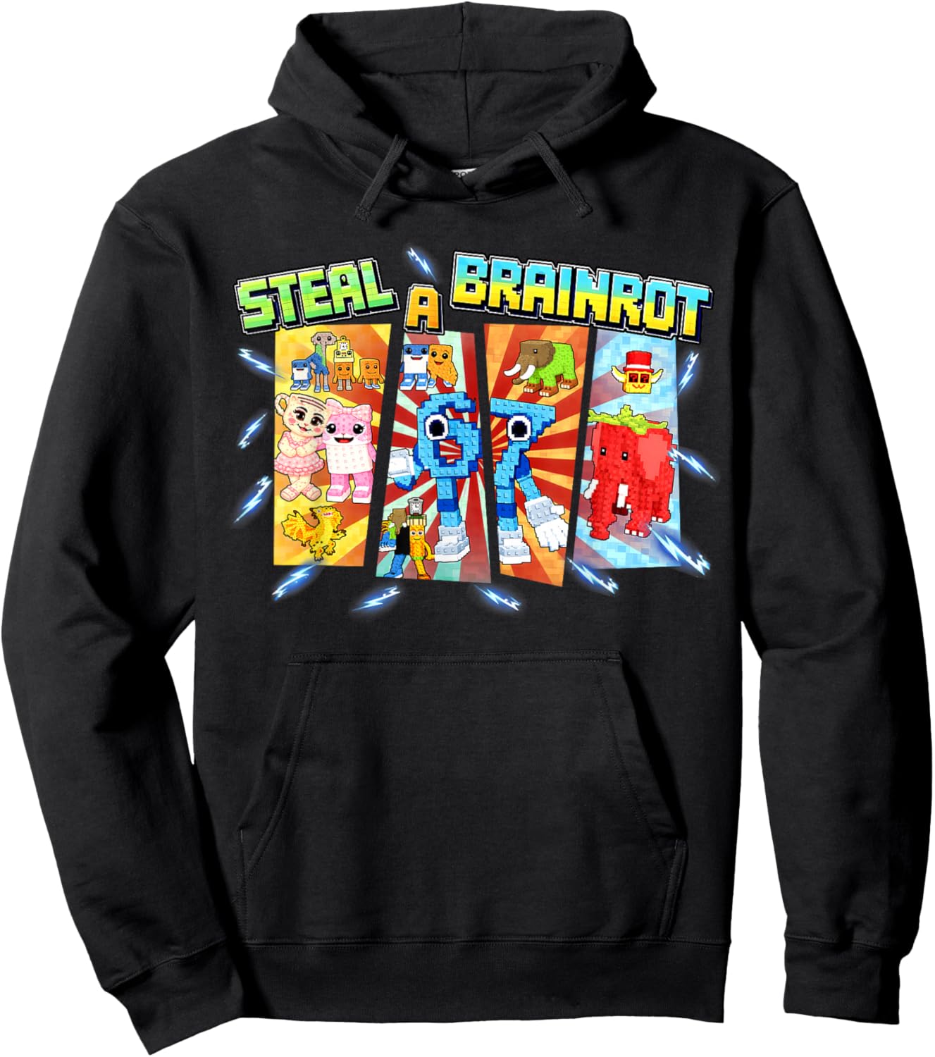 Steal A Brainrot Funny 67 Six Seven Meme Gifts for Boys Kids Hoodie - Hoodie | Black