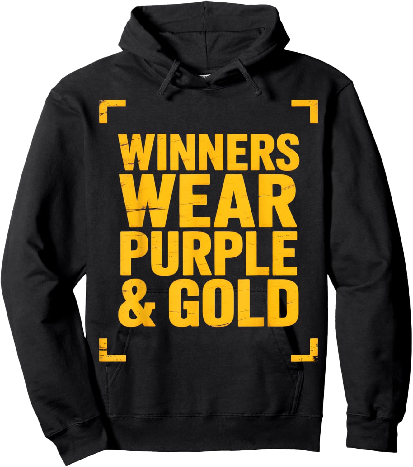 Bruh Winners WEAR Purple & Gold Summer Camp War Game Day Hoodie - Hoodie | Black