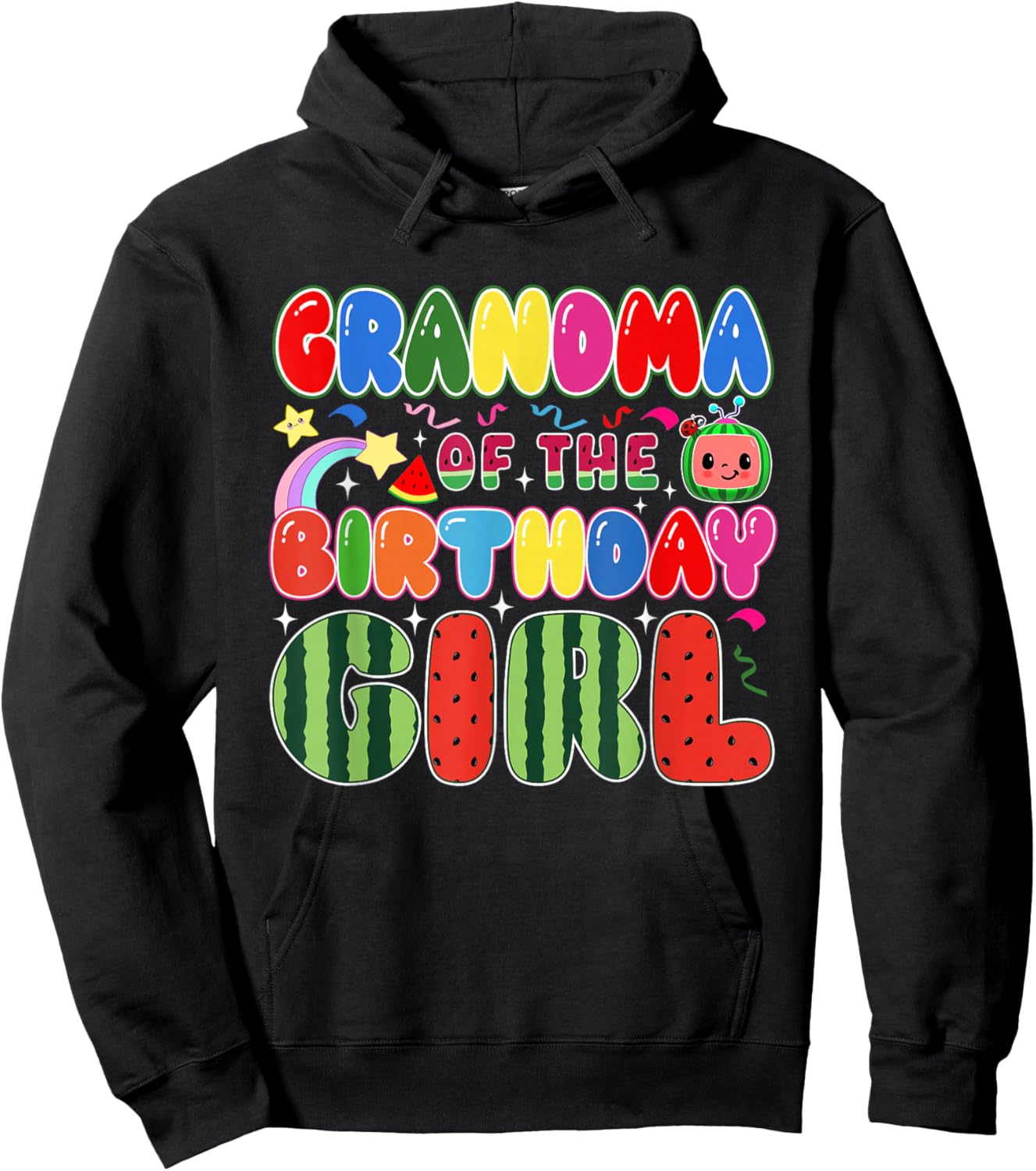 Grandma of The Birthday Girl Melon Family Matching Funny Hoodie - Hoodie | Black