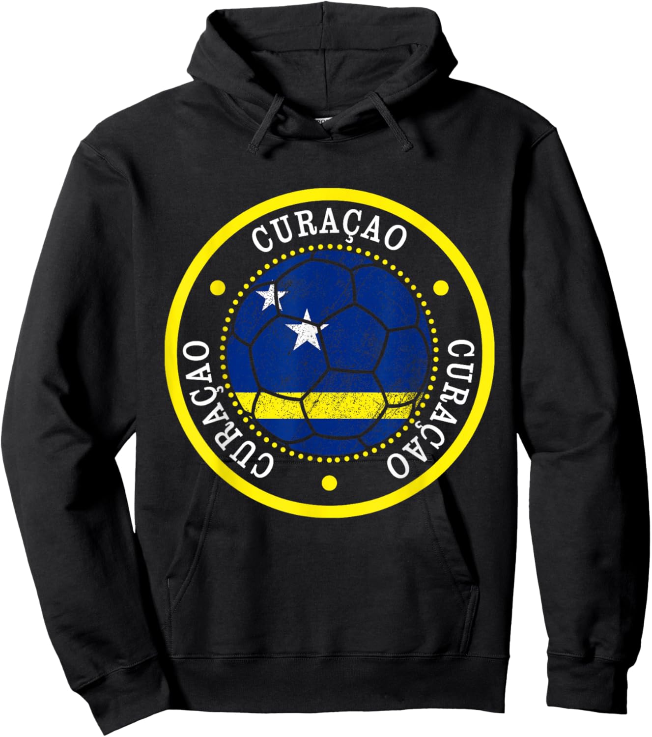 Curacao Soccer Ball,Curacao,Flag of Curacao,Curacao Flag. Hoodie - Hoodie | Black