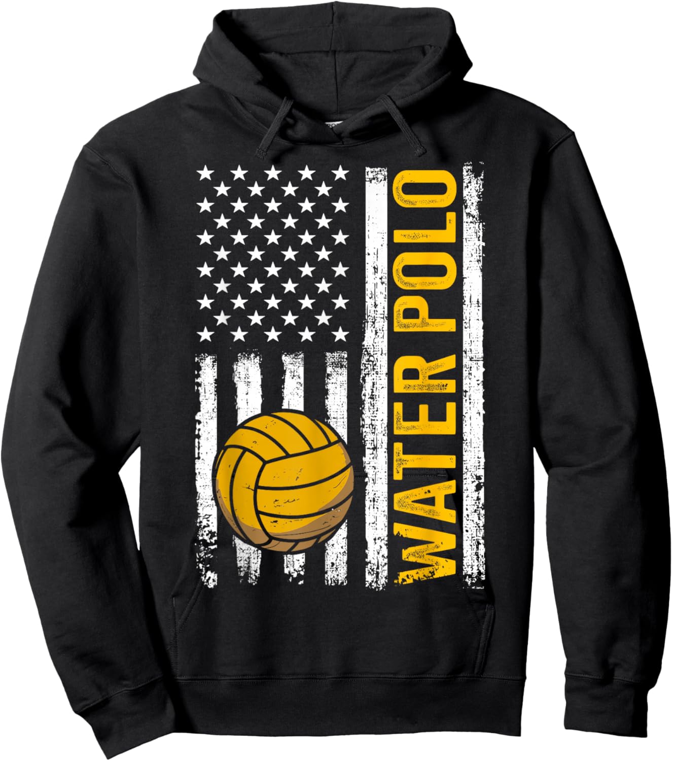 Water Polo American Flag Patriotic Hoodie - Hoodie | Black
