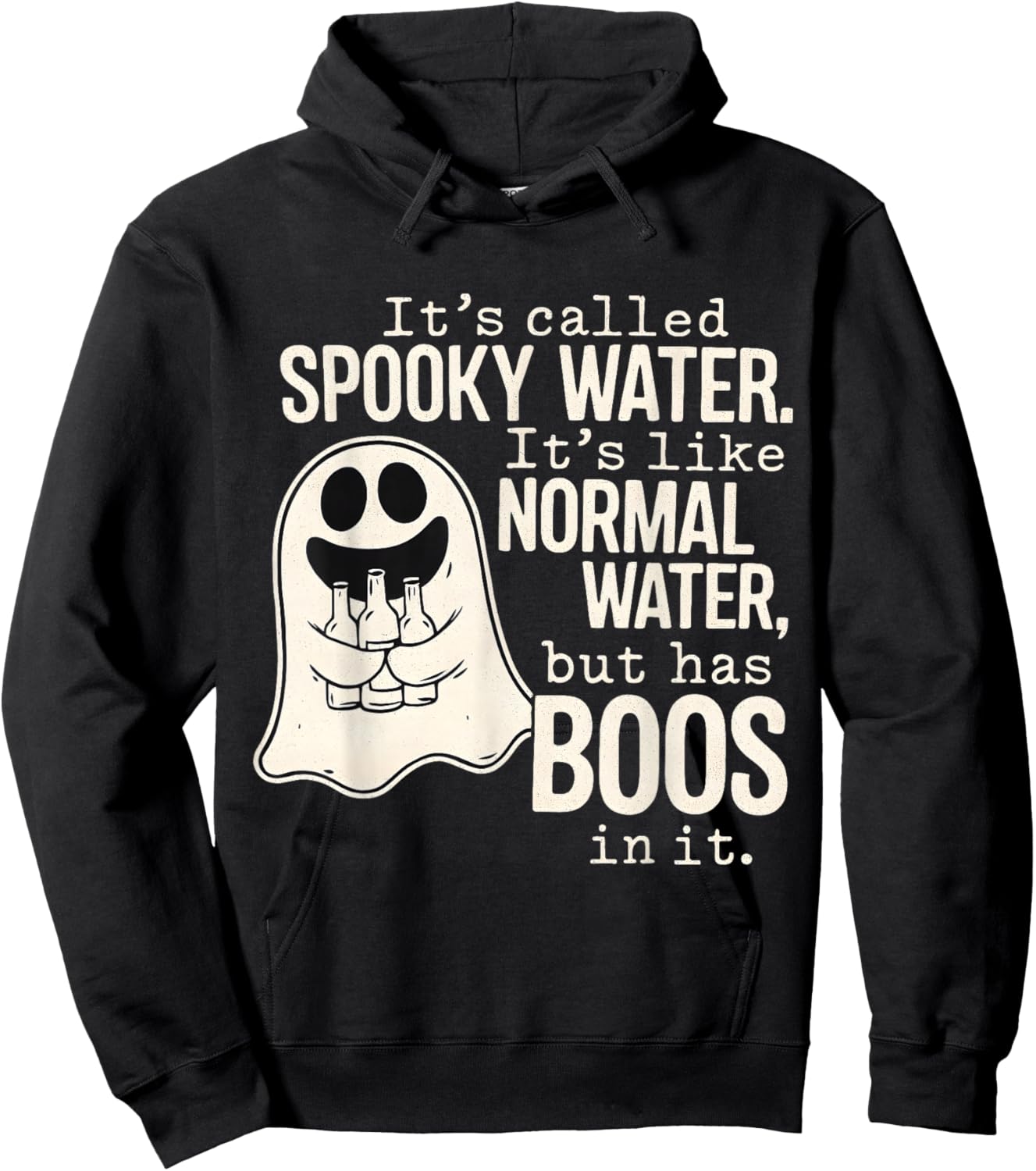 Spooky Water Funny Halloween Ghost Boo Pun Hoodie - Hoodie | Black