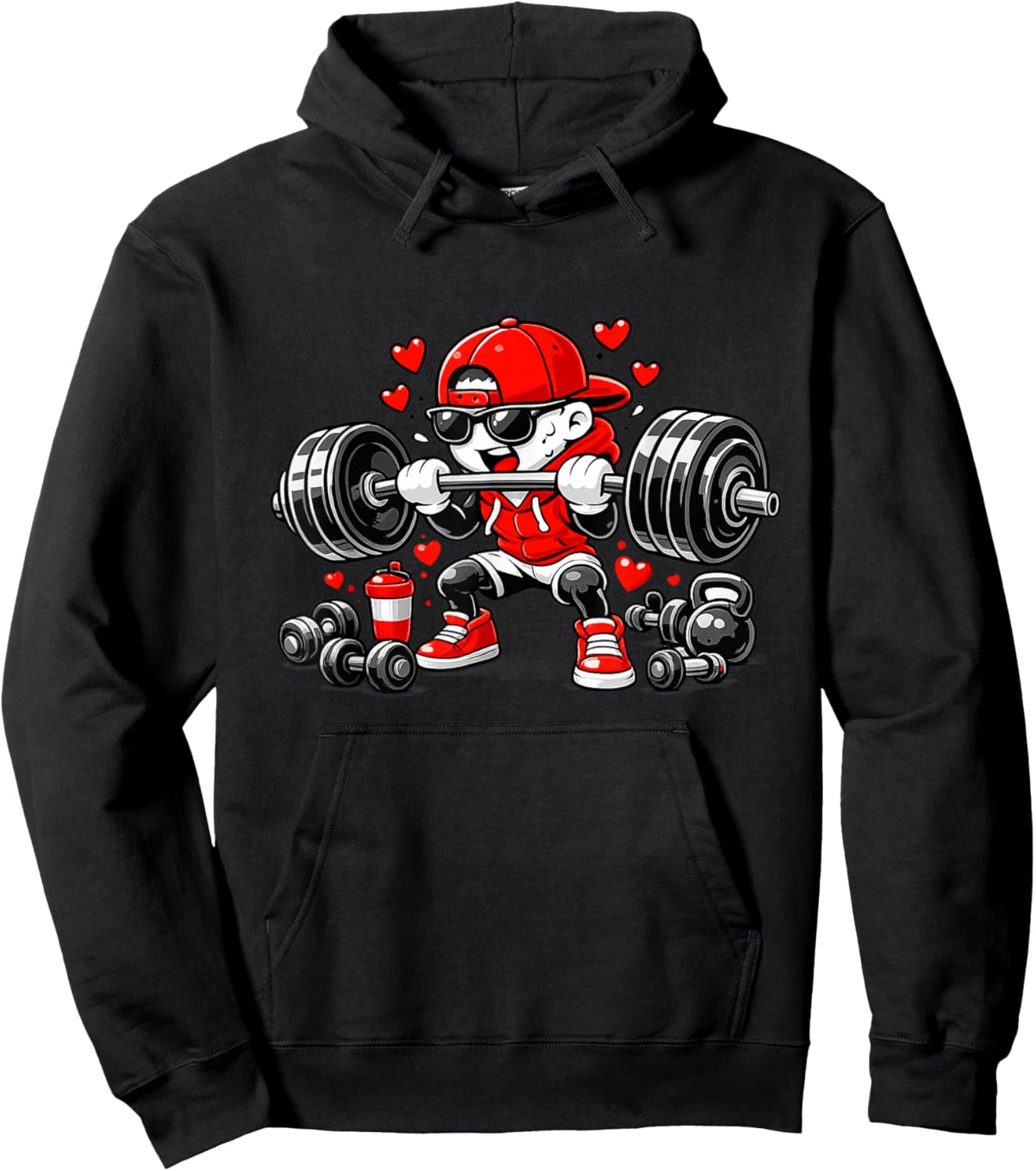 Gym is My Valentine Valentine's Day Drip Icecream Team Hoodie - Hoodie | Black