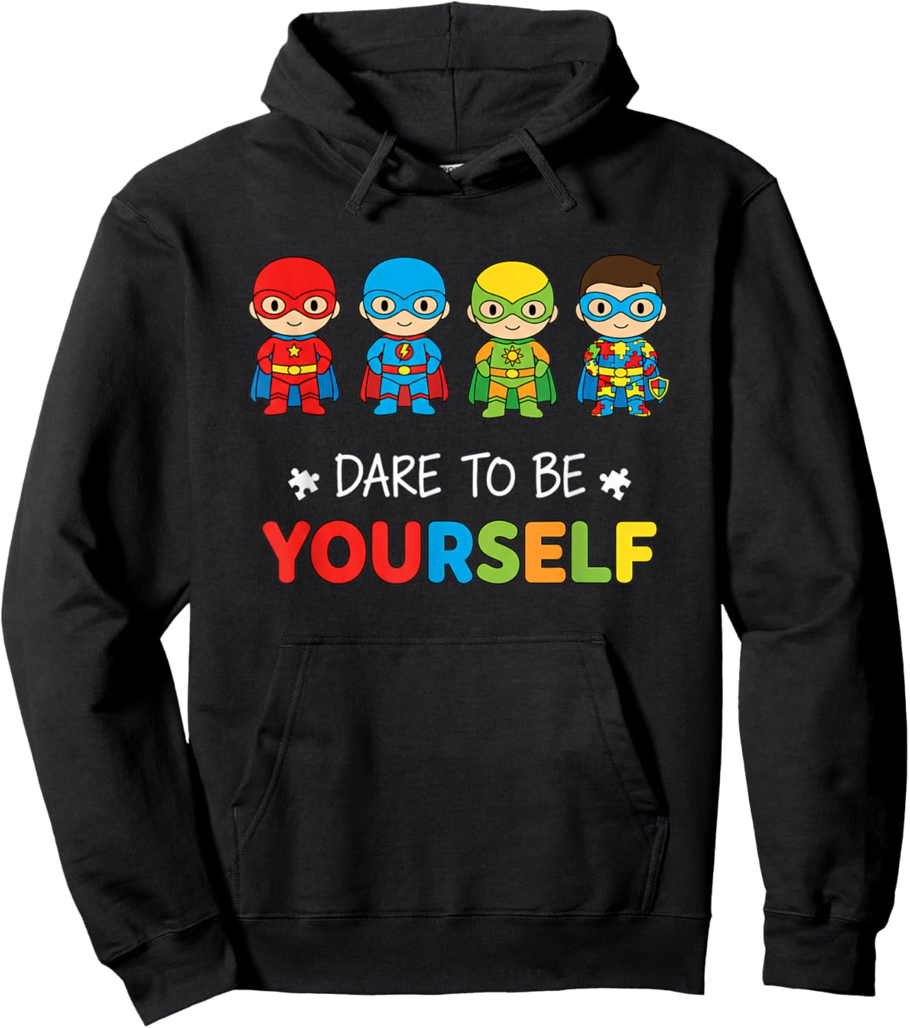 Pride Dare to Be Yourself, Superhero Pride Design Hoodie - Hoodie | Black