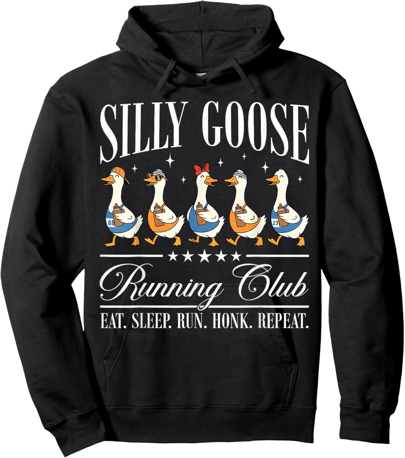 Silly Goose Running Club Funny Goose Runner Marathon Running Hoodie - Hoodie | Black