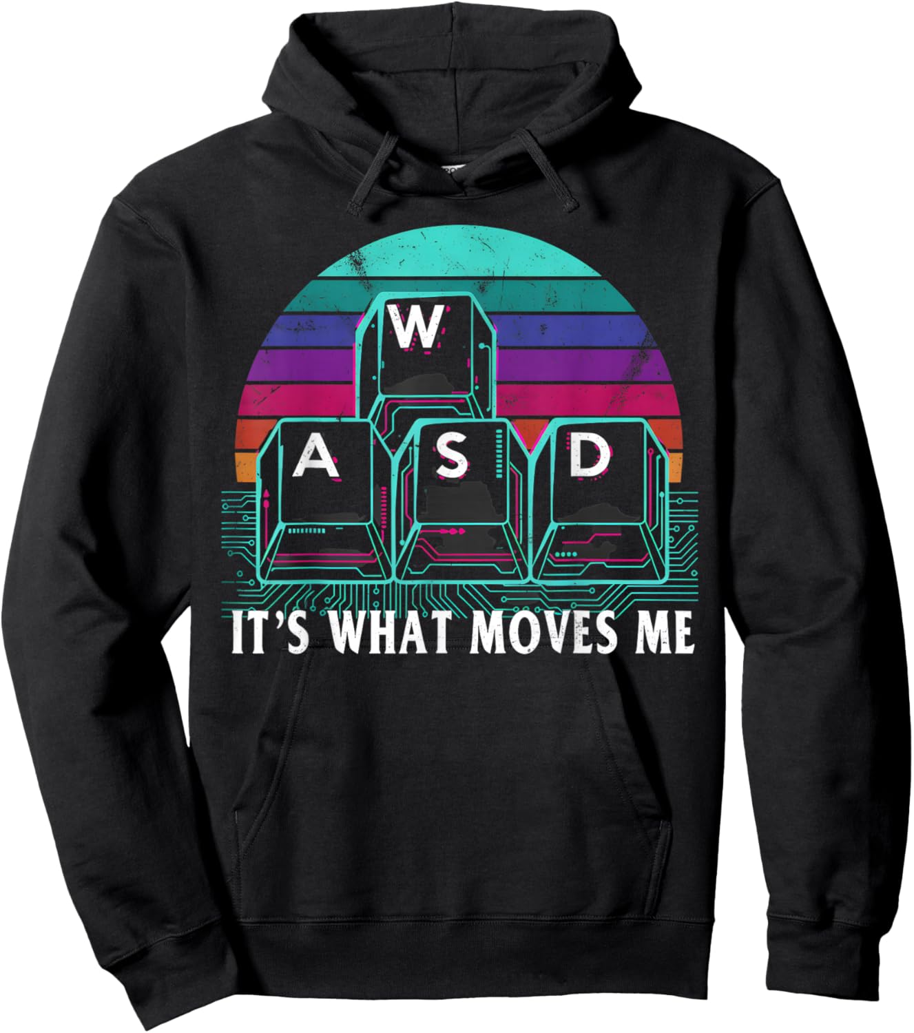Funny WASD It’s What Moves Me PC Gamer Computer Nerd Hoodie - Hoodie | Black