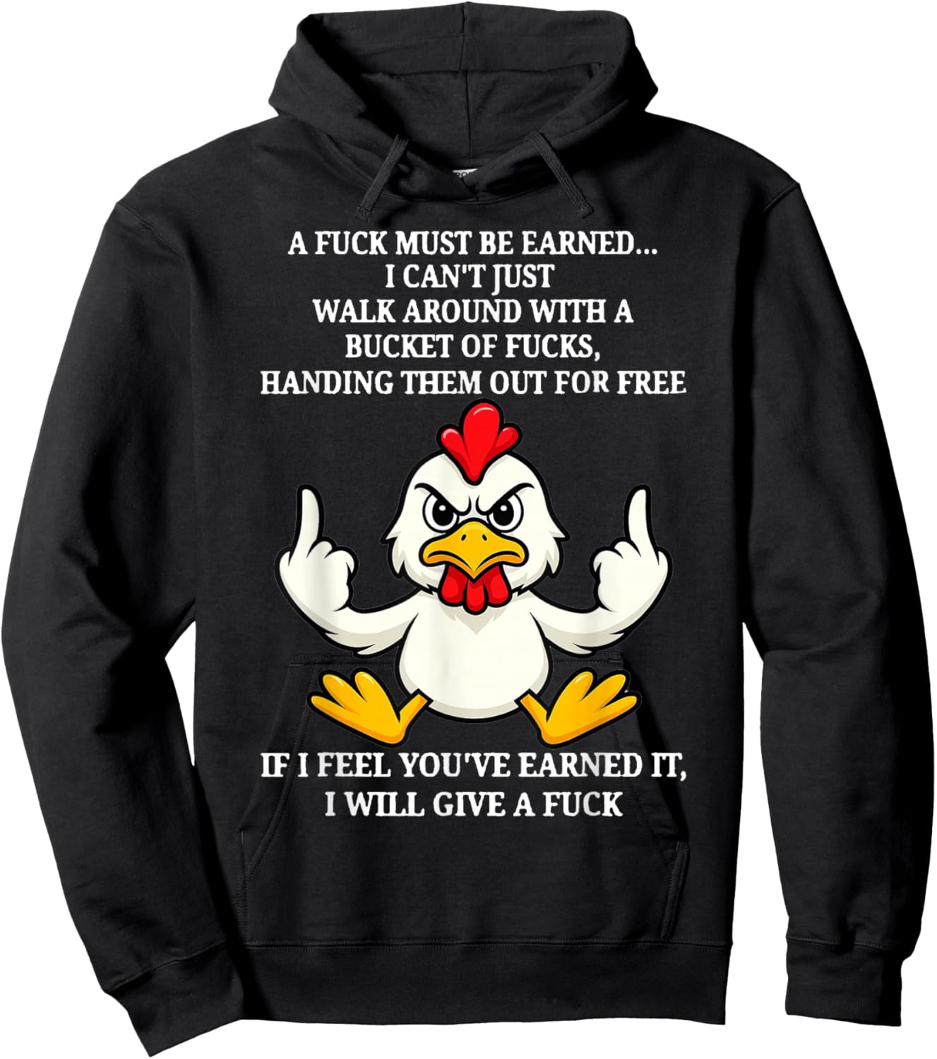 Chicken - A Fuck Must Be Earned Hoodie - Hoodie | Black