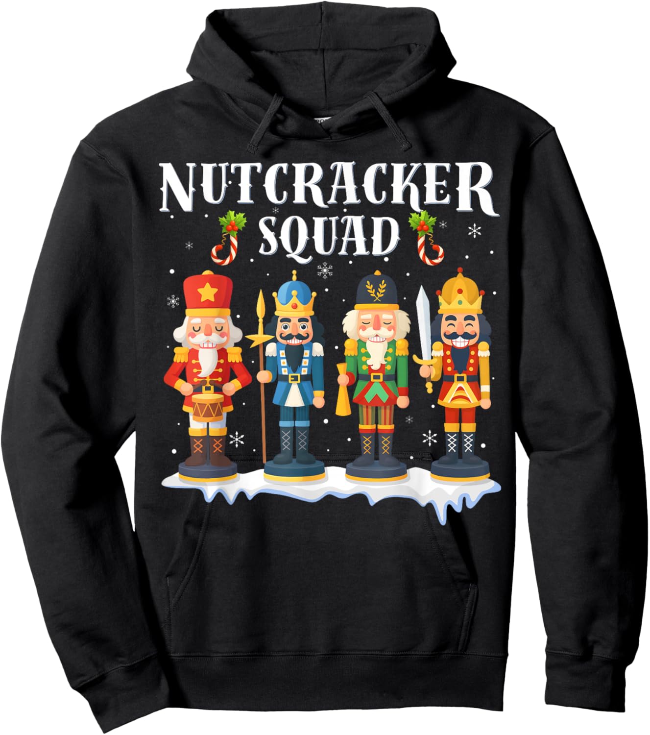 Nutcracker Squad Holiday Christmas Boy Girls Women Men Kids Hoodie - Hoodie | Black