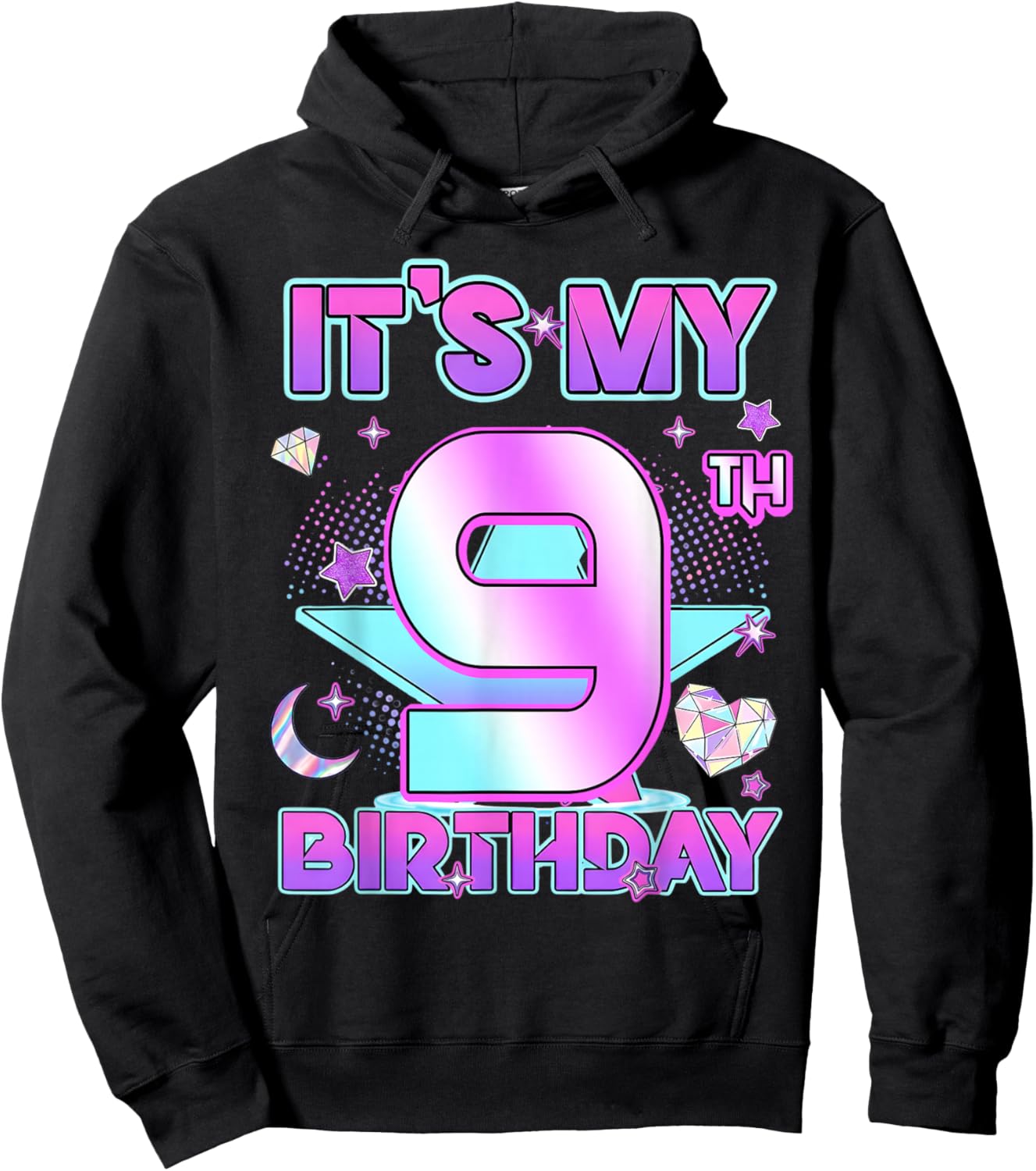 9 Years Old Birthday Kpop Kids 9Th Birthday Girls K-pop Hoodie - Hoodie | Black