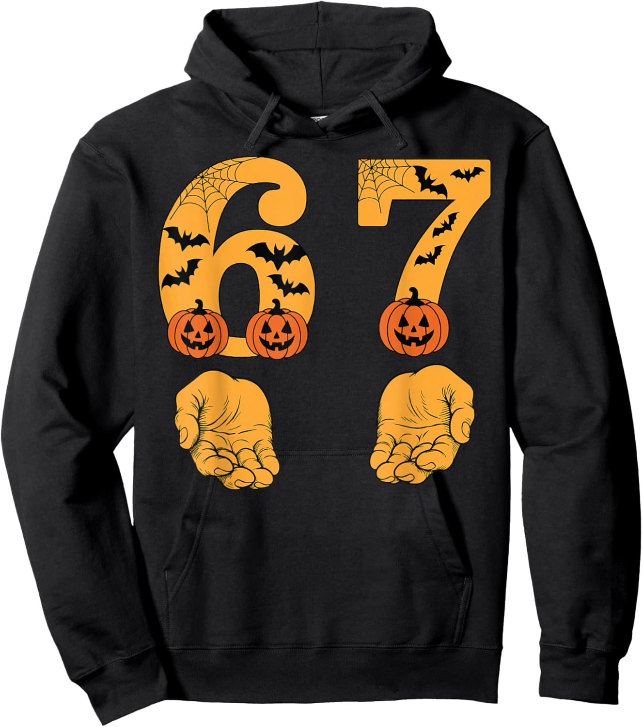 Funny Six Seven Meme Hands Gesture Gen Alpha Slang Halloween Hoodie - Hoodie | Black