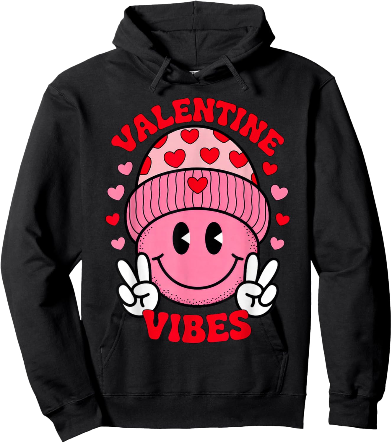Valentine Vibes Hoodie - Hoodie | Black