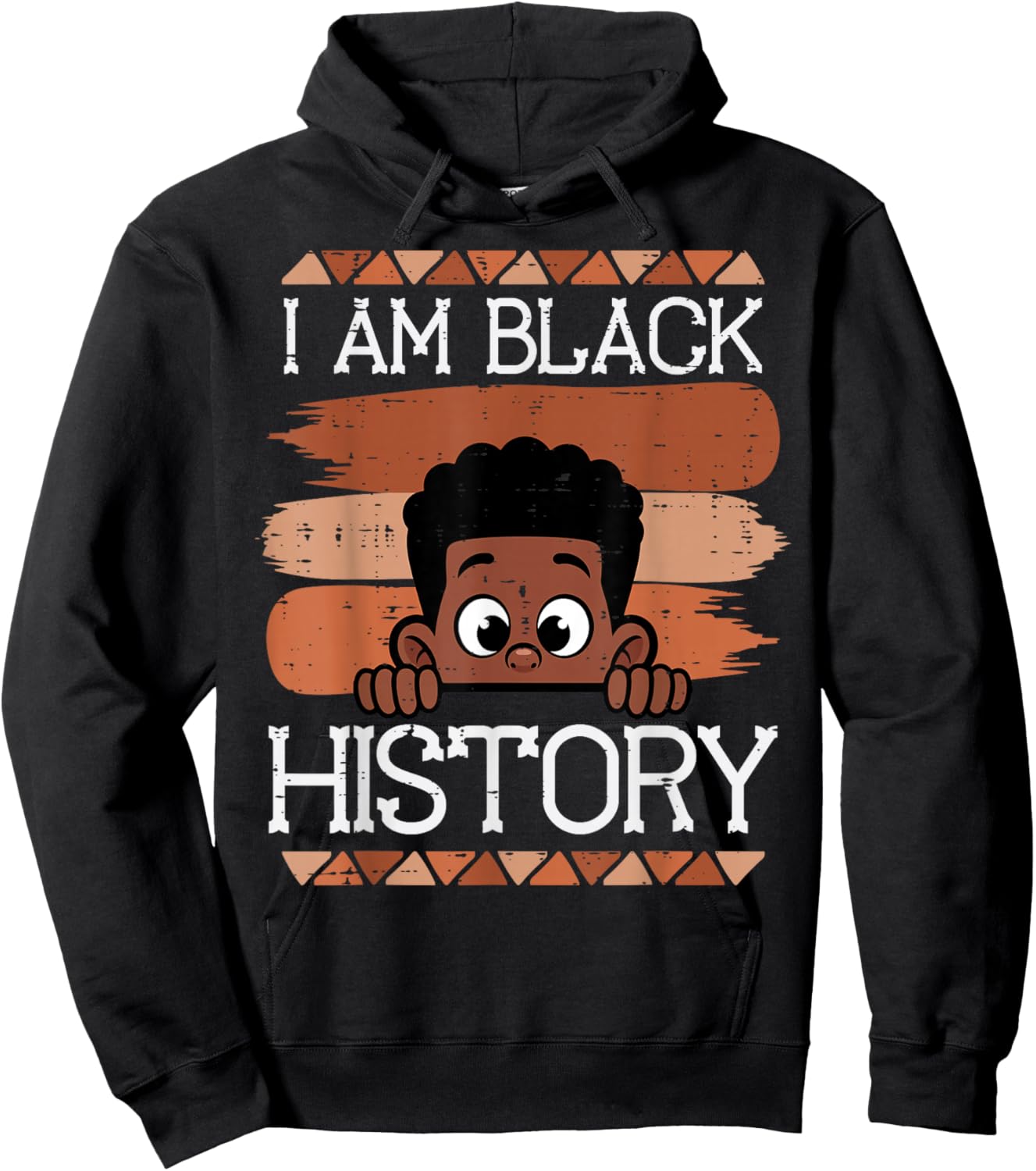 I Am Black History African Boy Peeking Cute Boys Kids Youth Hoodie - Hoodie | Black