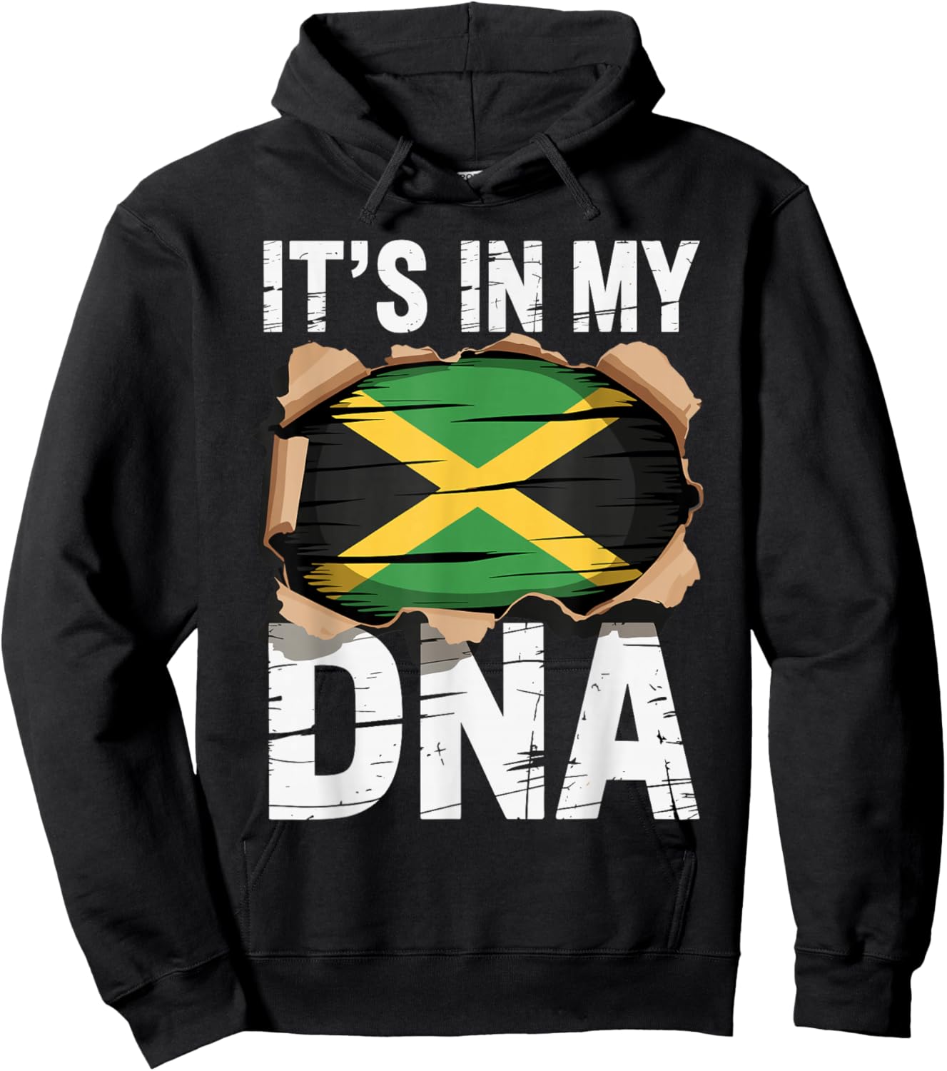 It's in My DNA Jamaican Flag Identity Jamaica Hoodie - Hoodie | Black