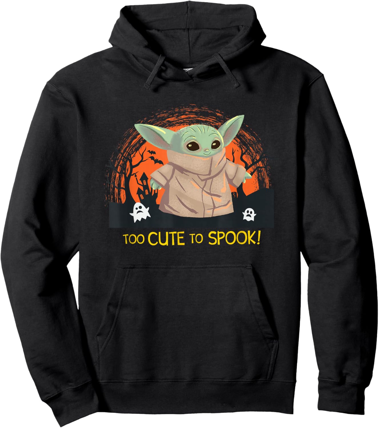 Star Wars The Mandalorian Grogu Too Cute To Spook Halloween Hoodie - Hoodie | Black