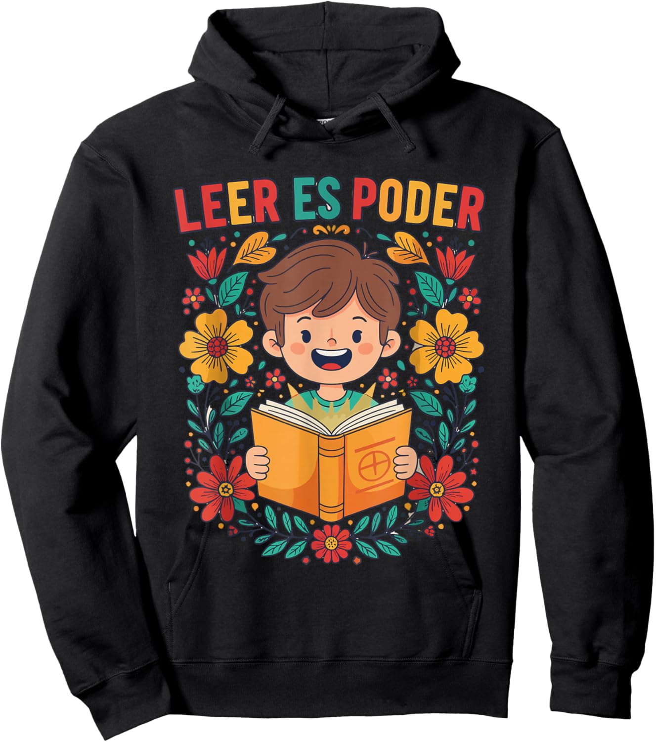 Funny Spanish Teacher Librarian Appreciation Leer ES Poder Hoodie - Hoodie | Black