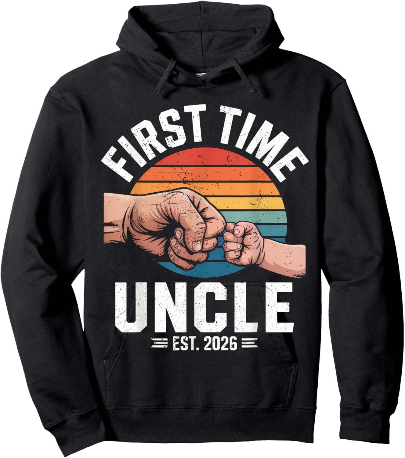 First time Uncle Est 2026 Baby Announcement Great Uncle Hoodie - Hoodie | Black