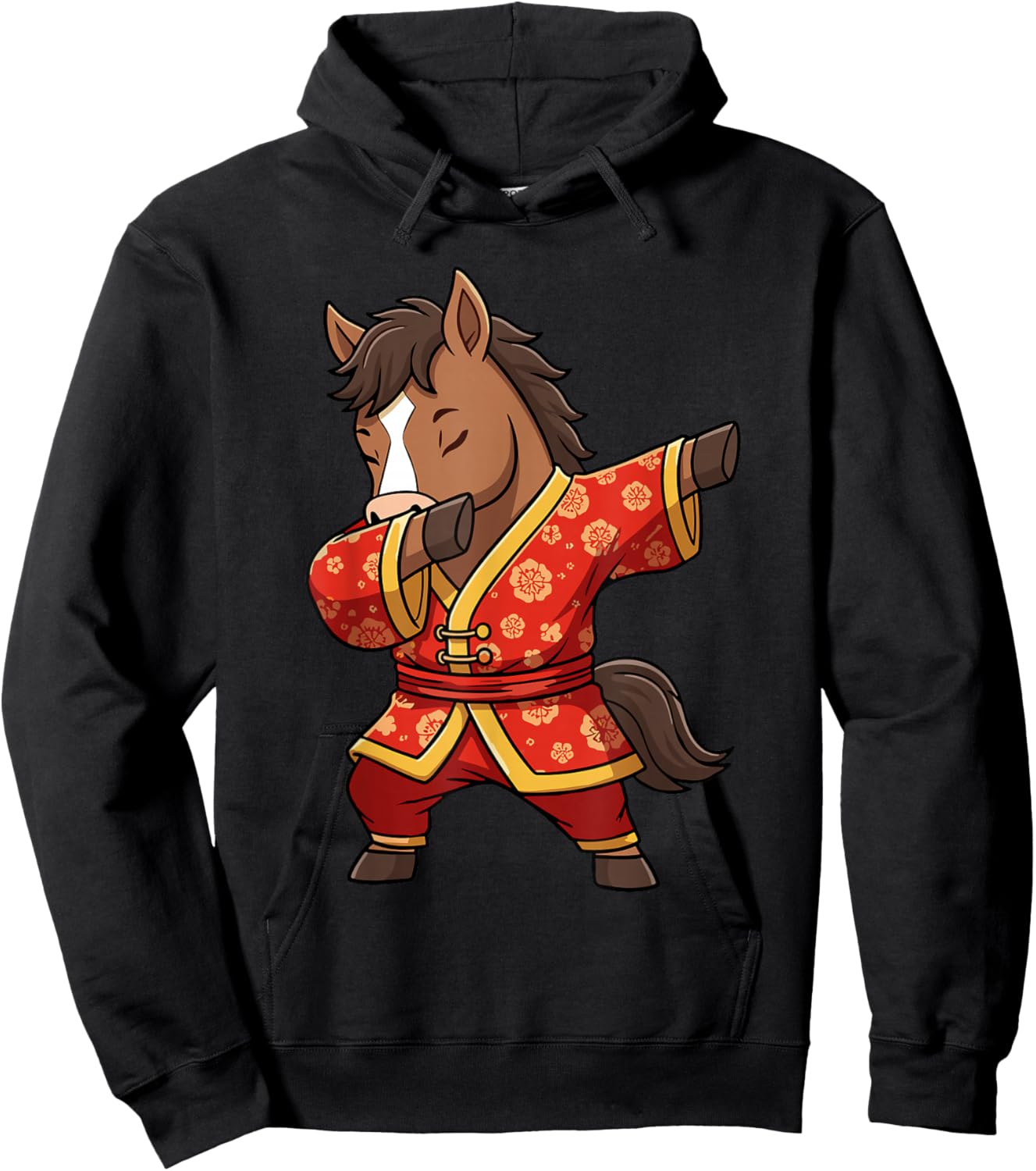 Lunar New Year of The Horse Dabbing Boys Chinese New Year Hoodie - Hoodie | Black