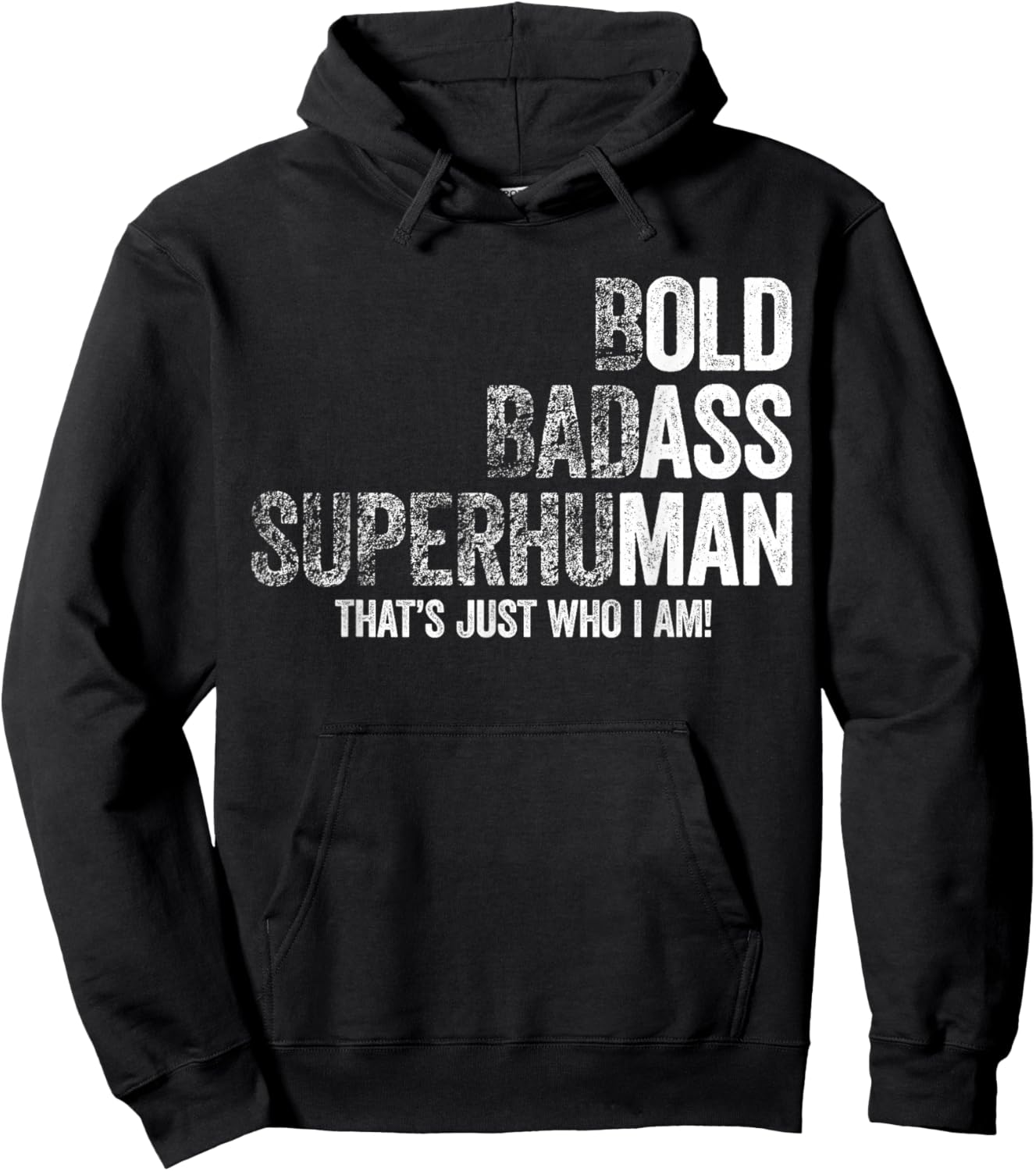 Bold Badass Superhuman Shirt Men Funny Old Man Fathers Day Hoodie - Hoodie | Black