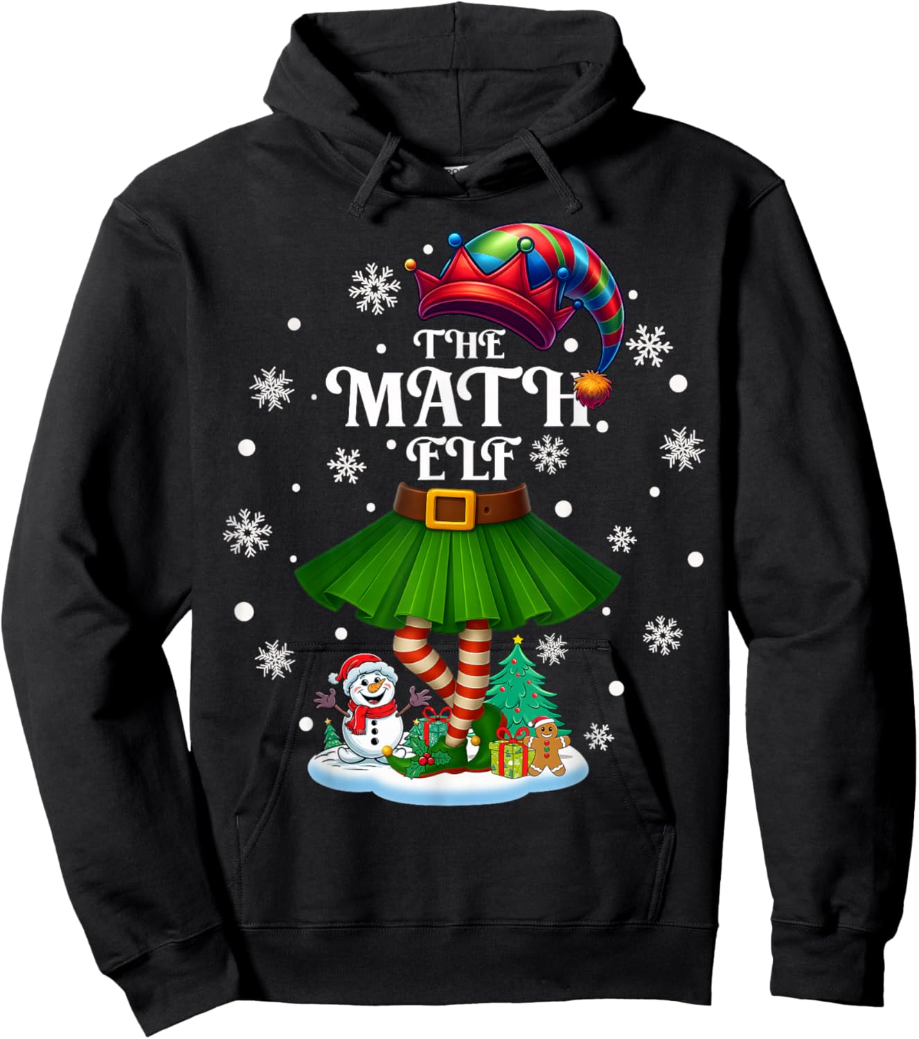 Math Elf Squad Xmas Women Girls Mom Christmas Family Hoodie - Hoodie | Black