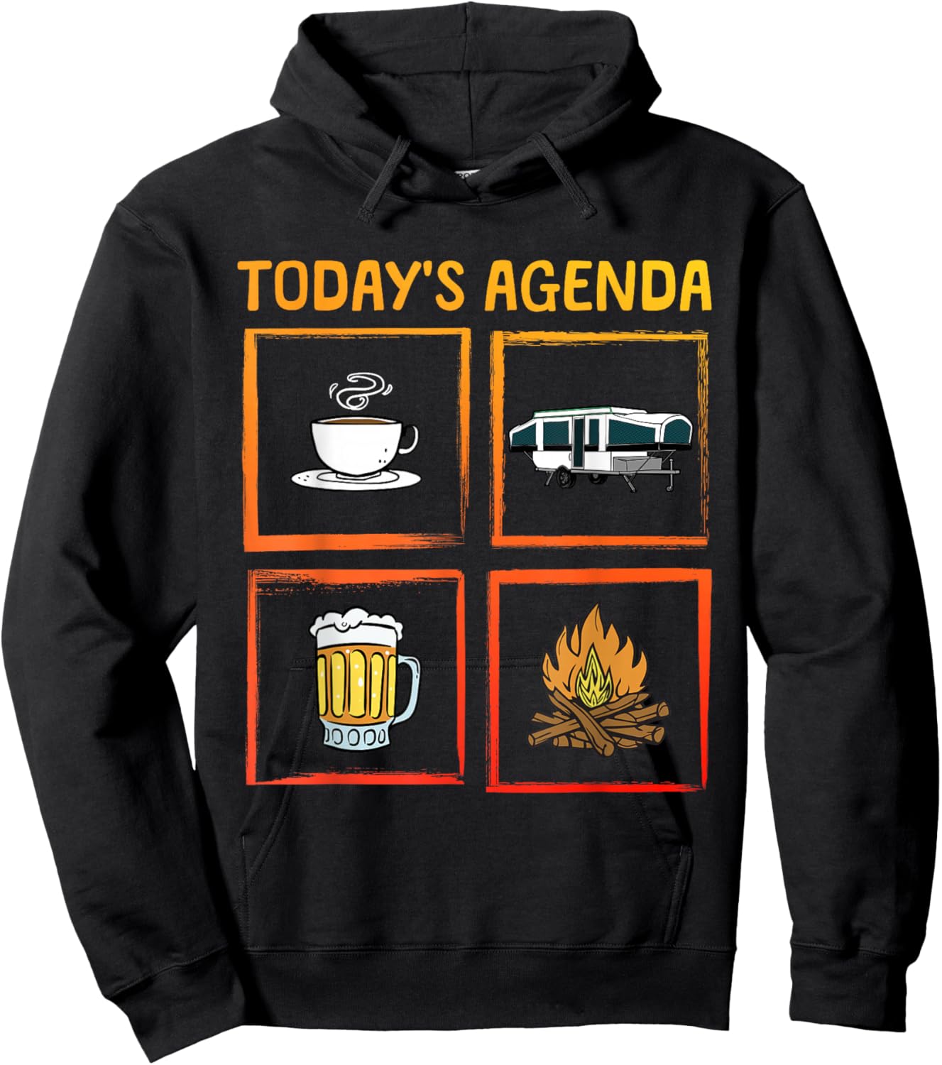 Cool Pop Up Camper Art Women Caravan Popup Camper Hoodie - Hoodie | Black