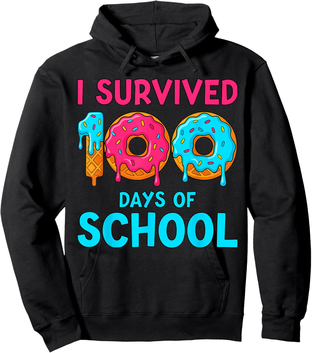 Boys 100 Days of School Shirt Drip 100th Day of School Boys Hoodie - Hoodie | Black
