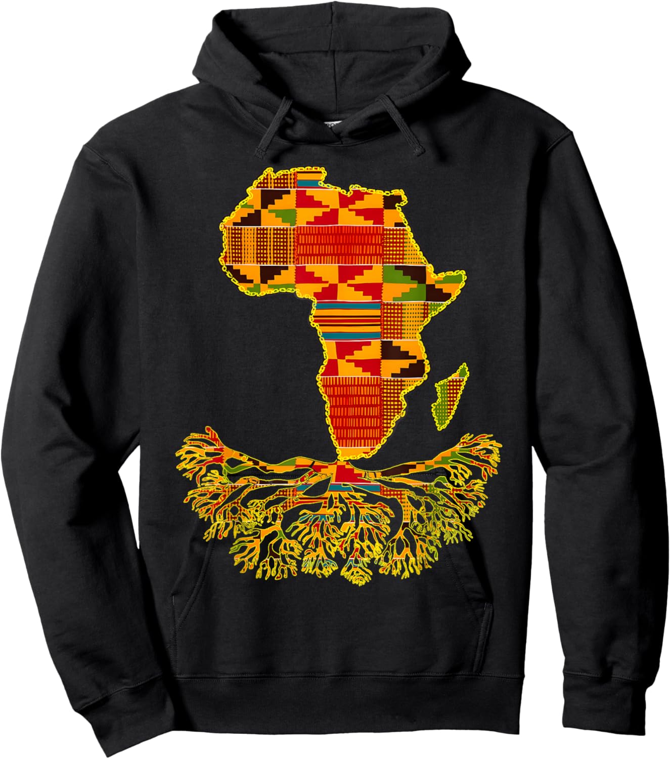 Africa Map Traditional Kente Cloth African Roots Cool Hoodie - Hoodie | Black