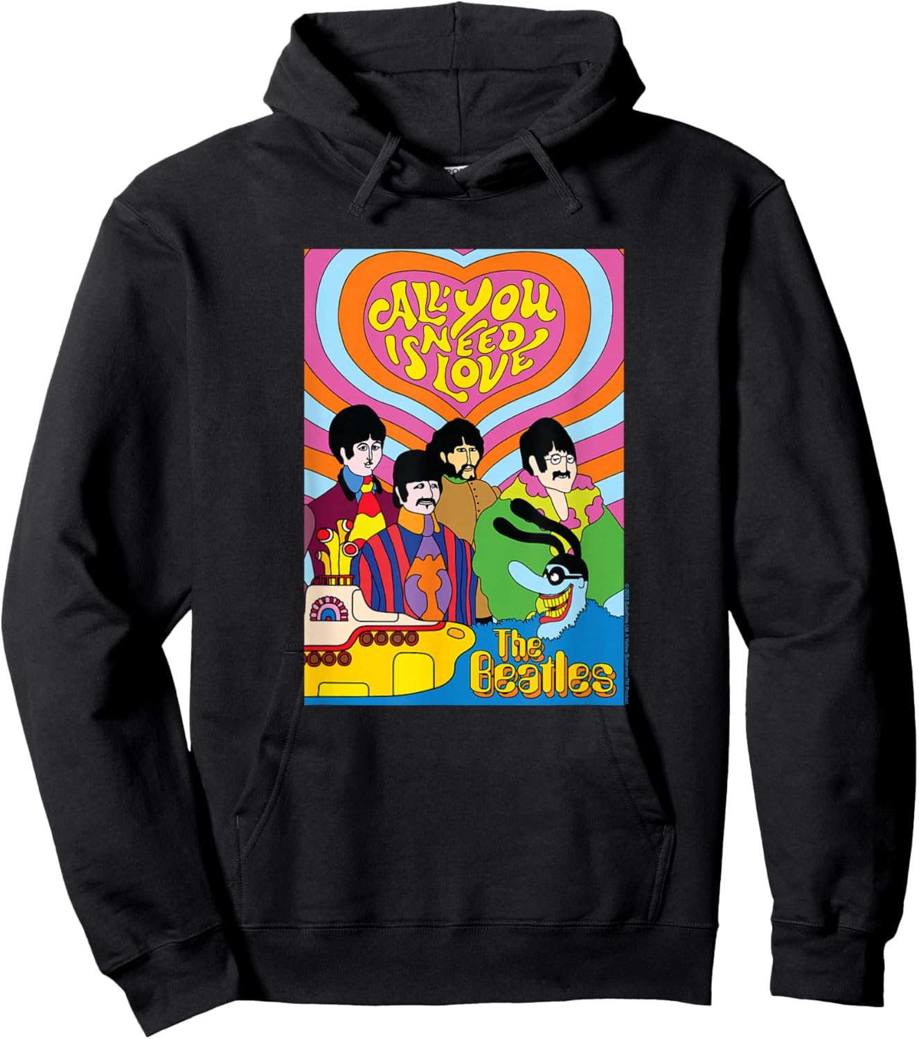 The Beatles - Yellow Submarine - All You Need is Love Hoodie - Hoodie | Black