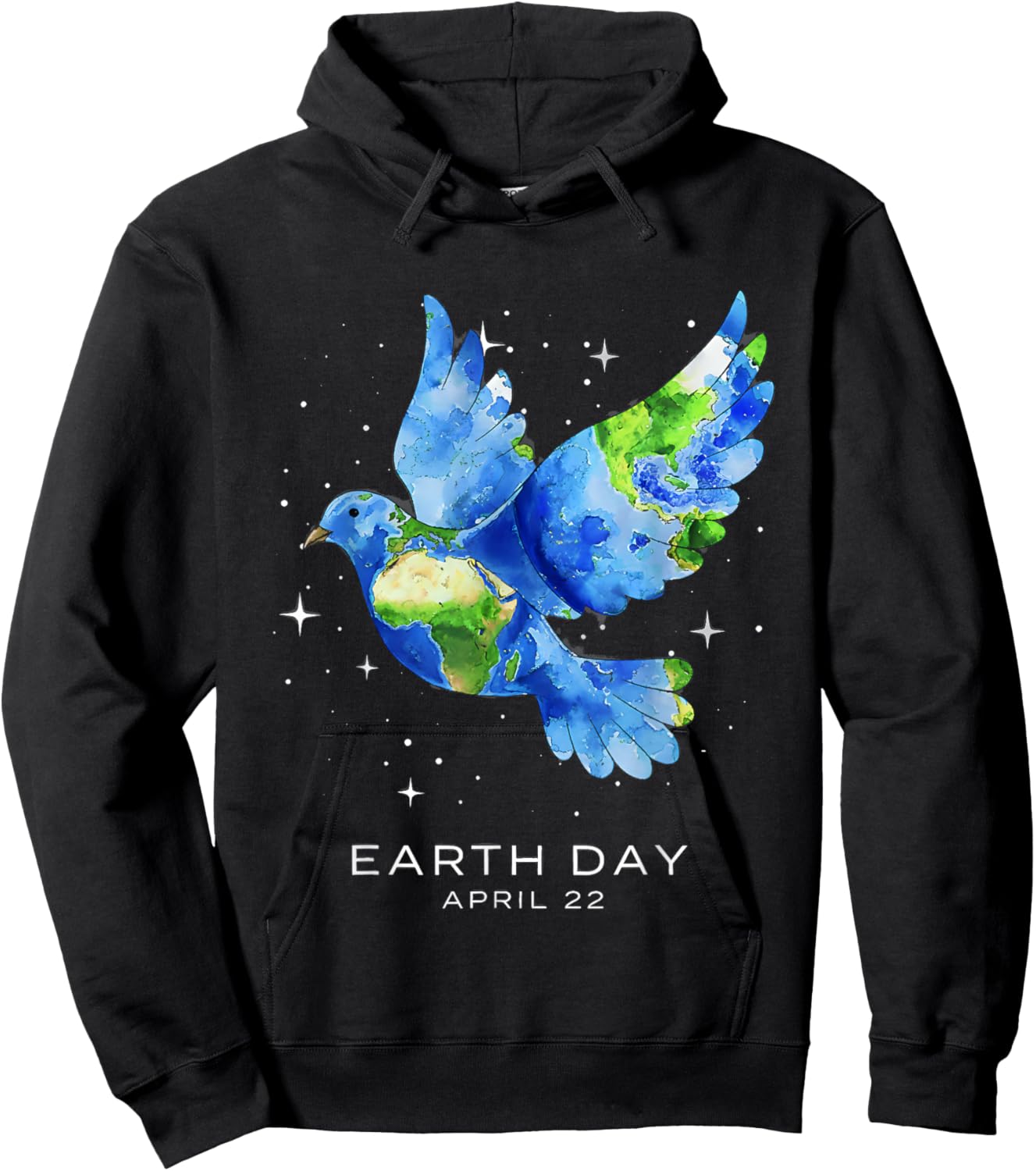 Earth Day 2026 Dove Art Hoodie - Hoodie | Black