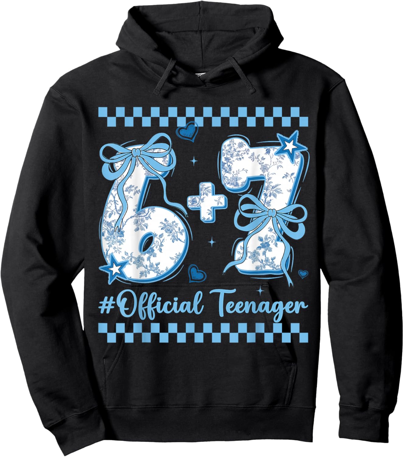 13th Birthday Girls 13 Years Official Teenager six Seven Hoodie - Hoodie | Black