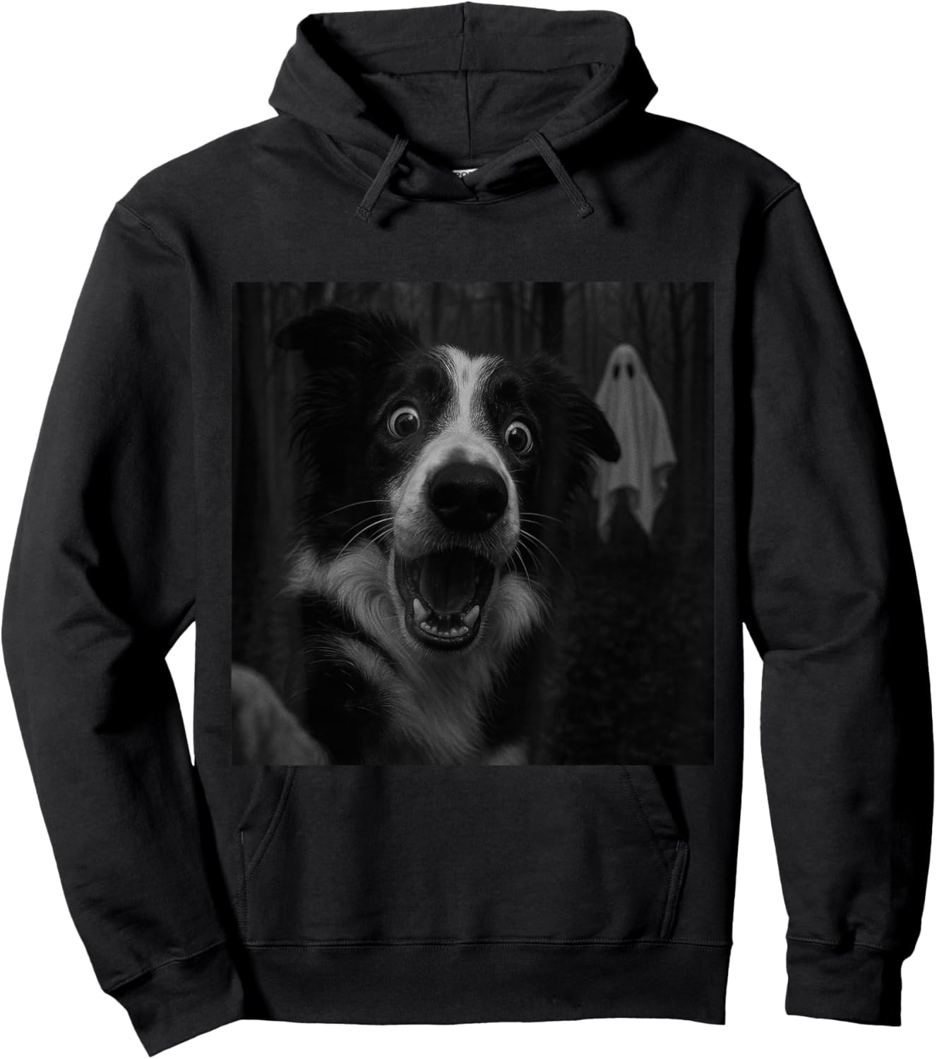 Border Collie Ghost Spooky Halloween Hoodie - Hoodie | Black