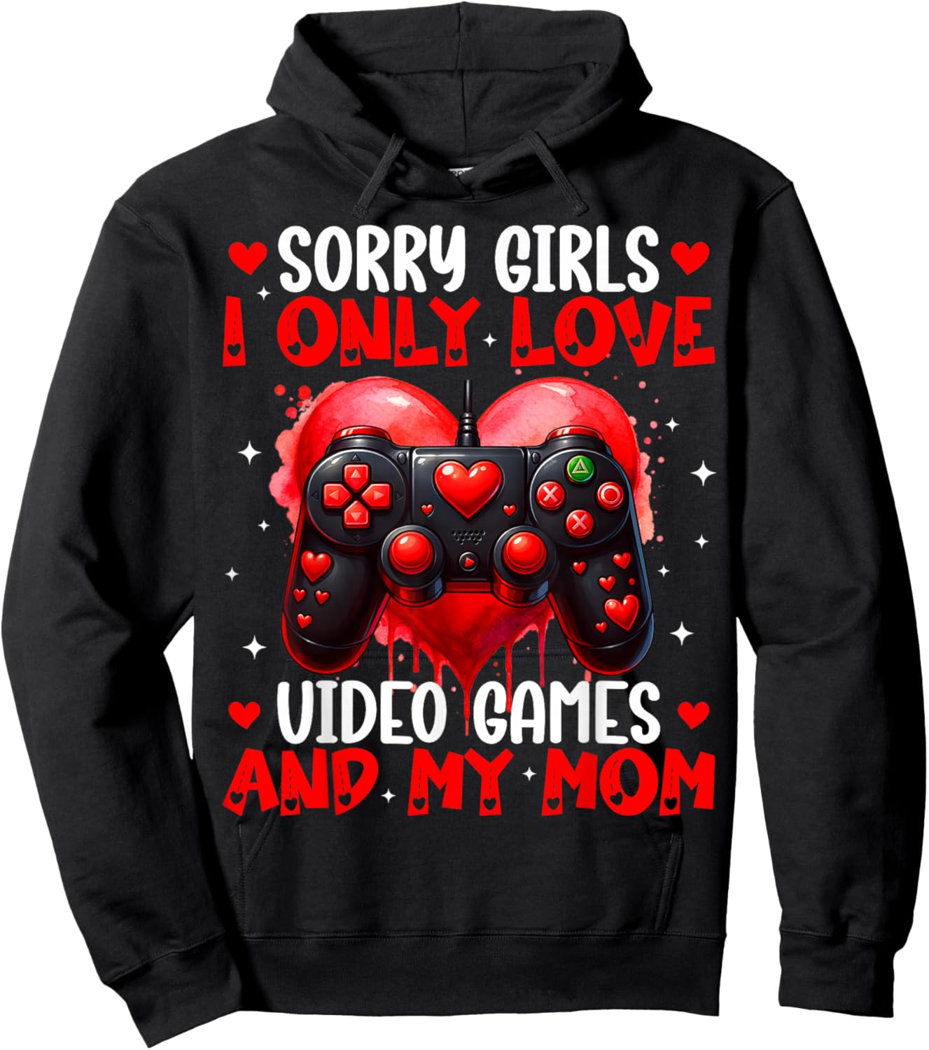I Only Love Video Games and My Mom Valentines Boy Kids Hoodie - Hoodie | Black