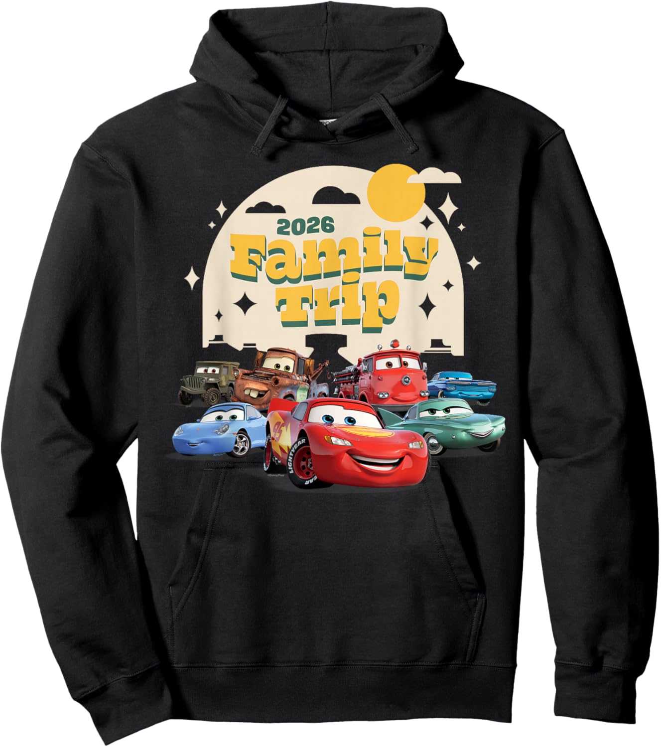 Disney and Pixar's Cars 2026 Family Trip Matching Vacation Hoodie - Hoodie | Black