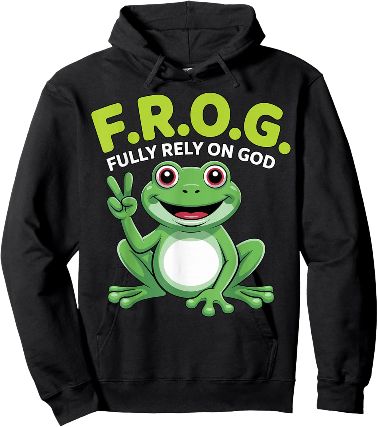 F.R.O.G. Fully Rely On God Christian Hoodie - Hoodie | Black