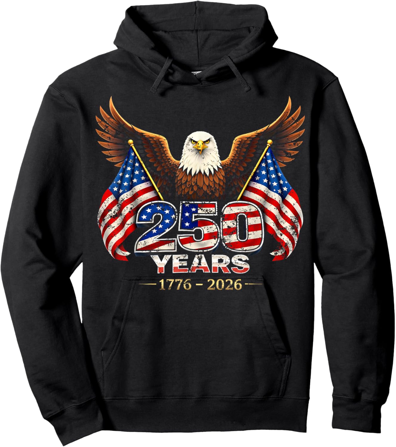 USA 250 Years 250th Anniversary Flag US Gift Women Hoodie - Hoodie | Black
