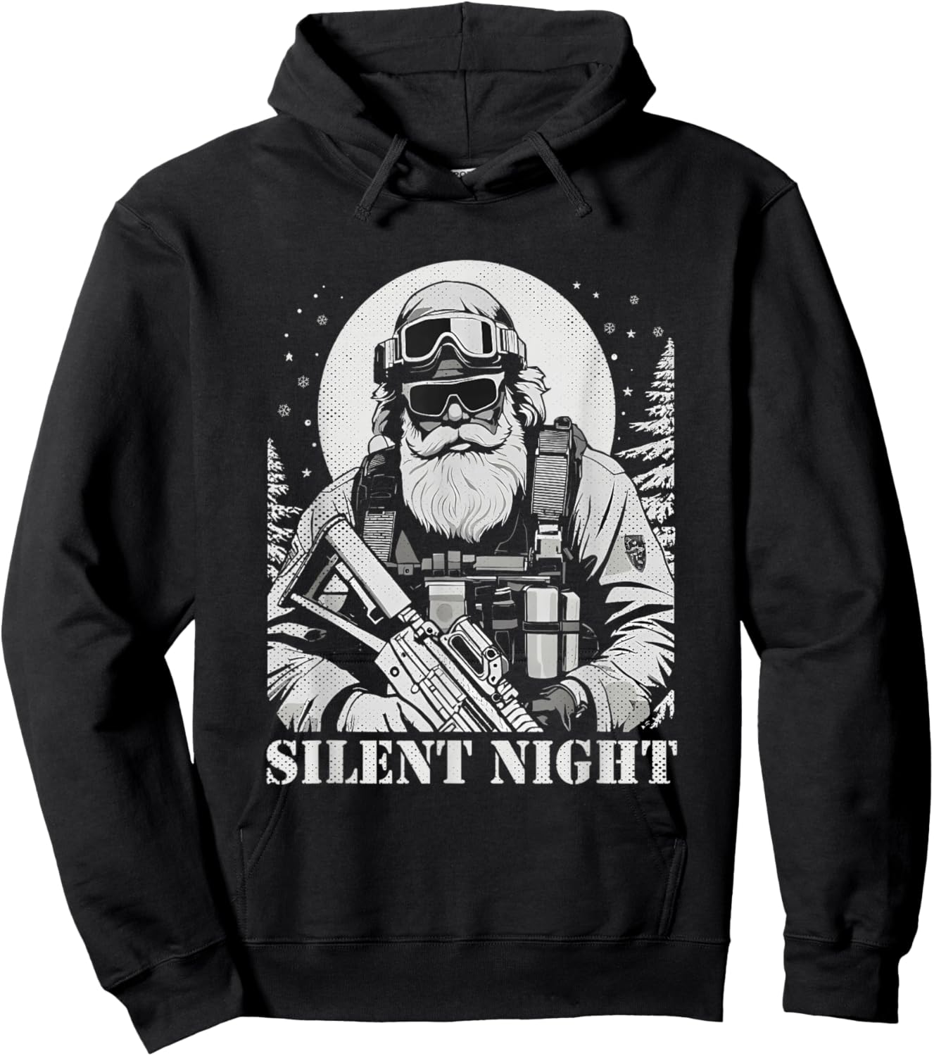 Veteran Santa Claus Patriotic American Soldier Vets Xmas Hoodie - Hoodie | Black